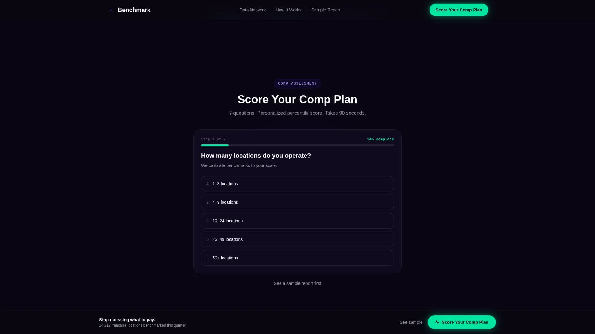 Benchmark - Powerful Franchisecompensation Landing Page Template
