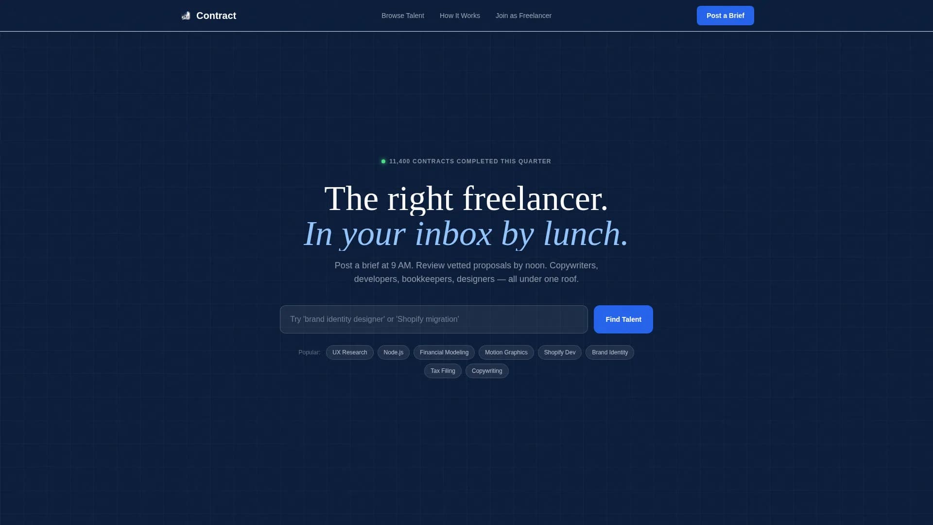 Talent - Freelance Marketplace Landing page Template