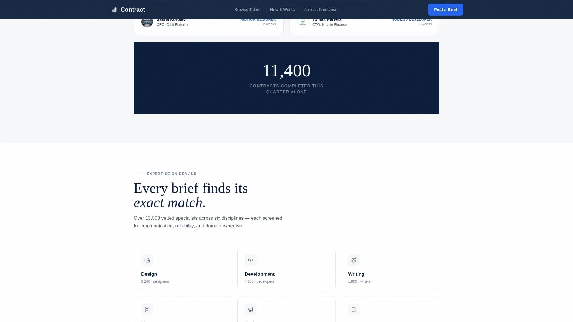 Talent - Freelance Marketplace Landing page Template