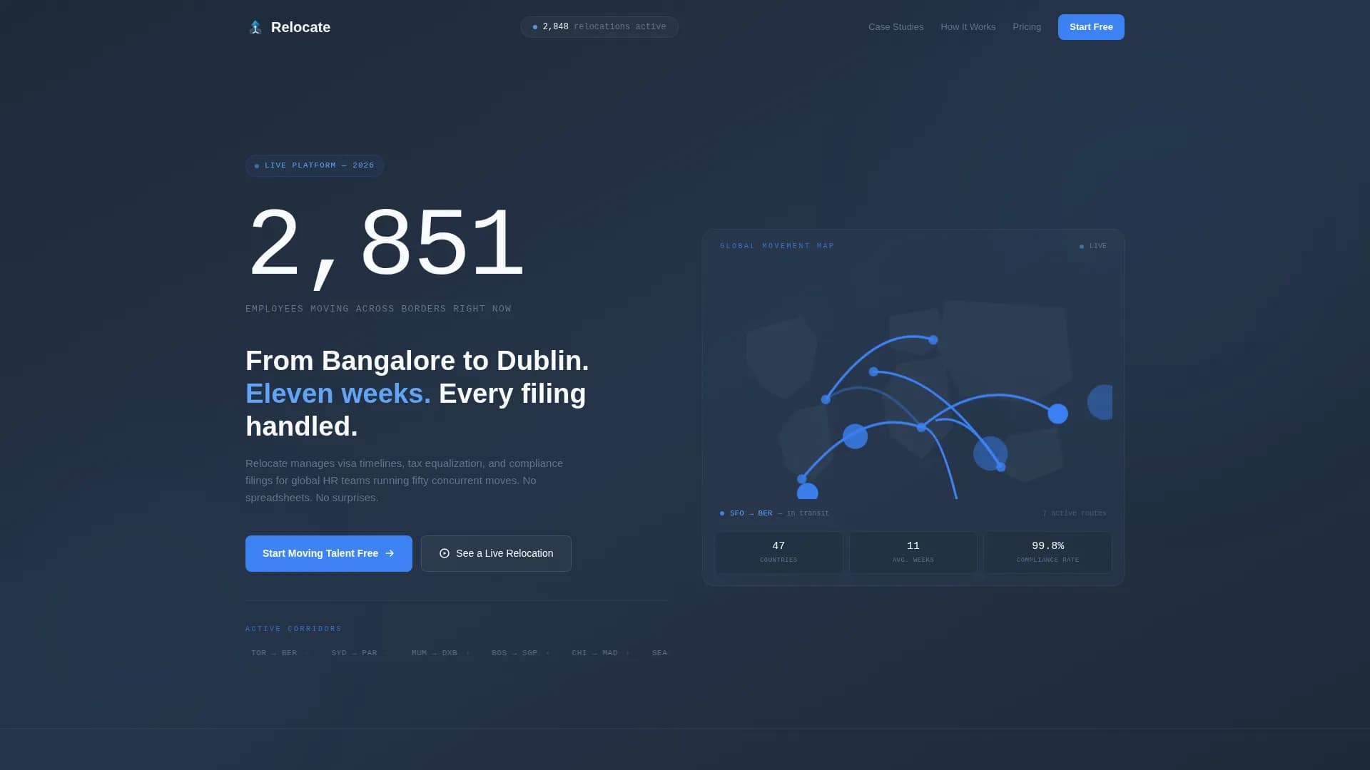 Relocate - Mobility Platform Landing page Template