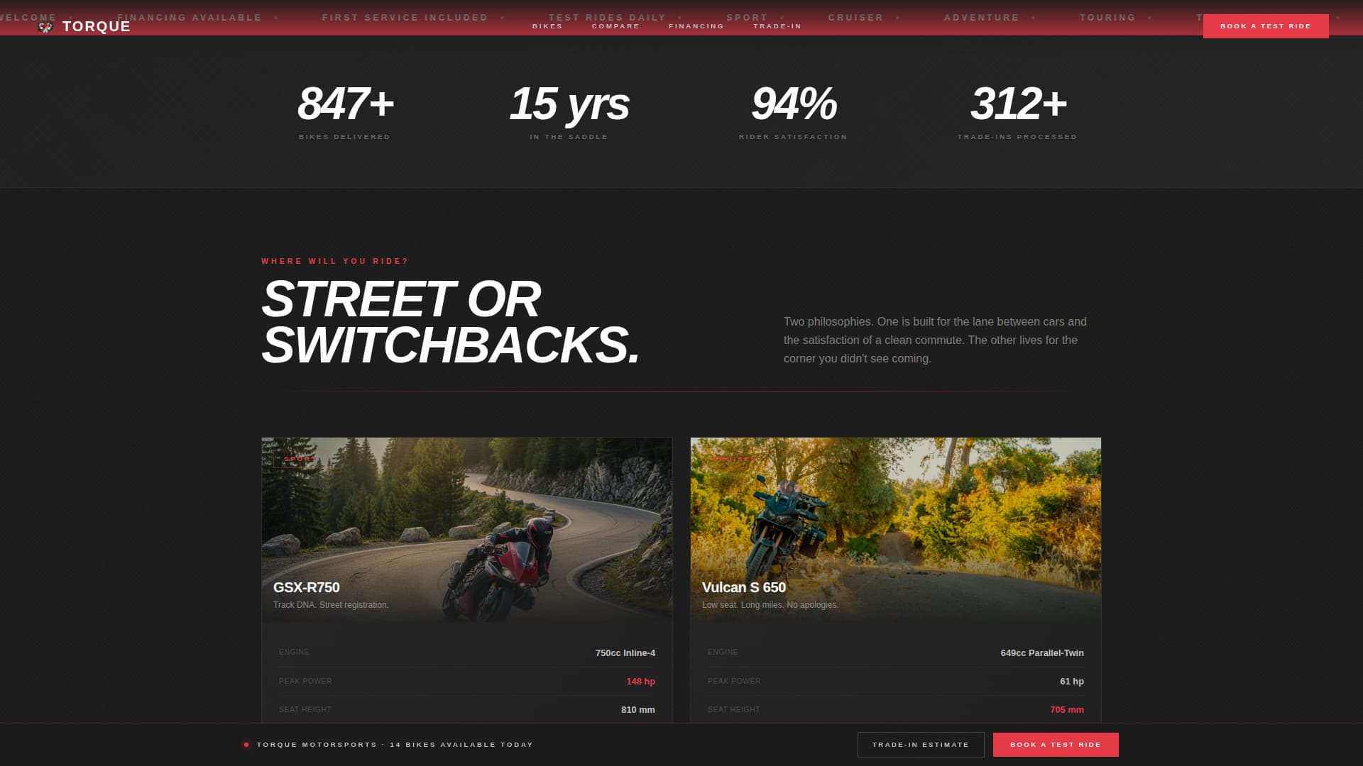 Torque - Highvoltage Motorcycle Landing Page Template