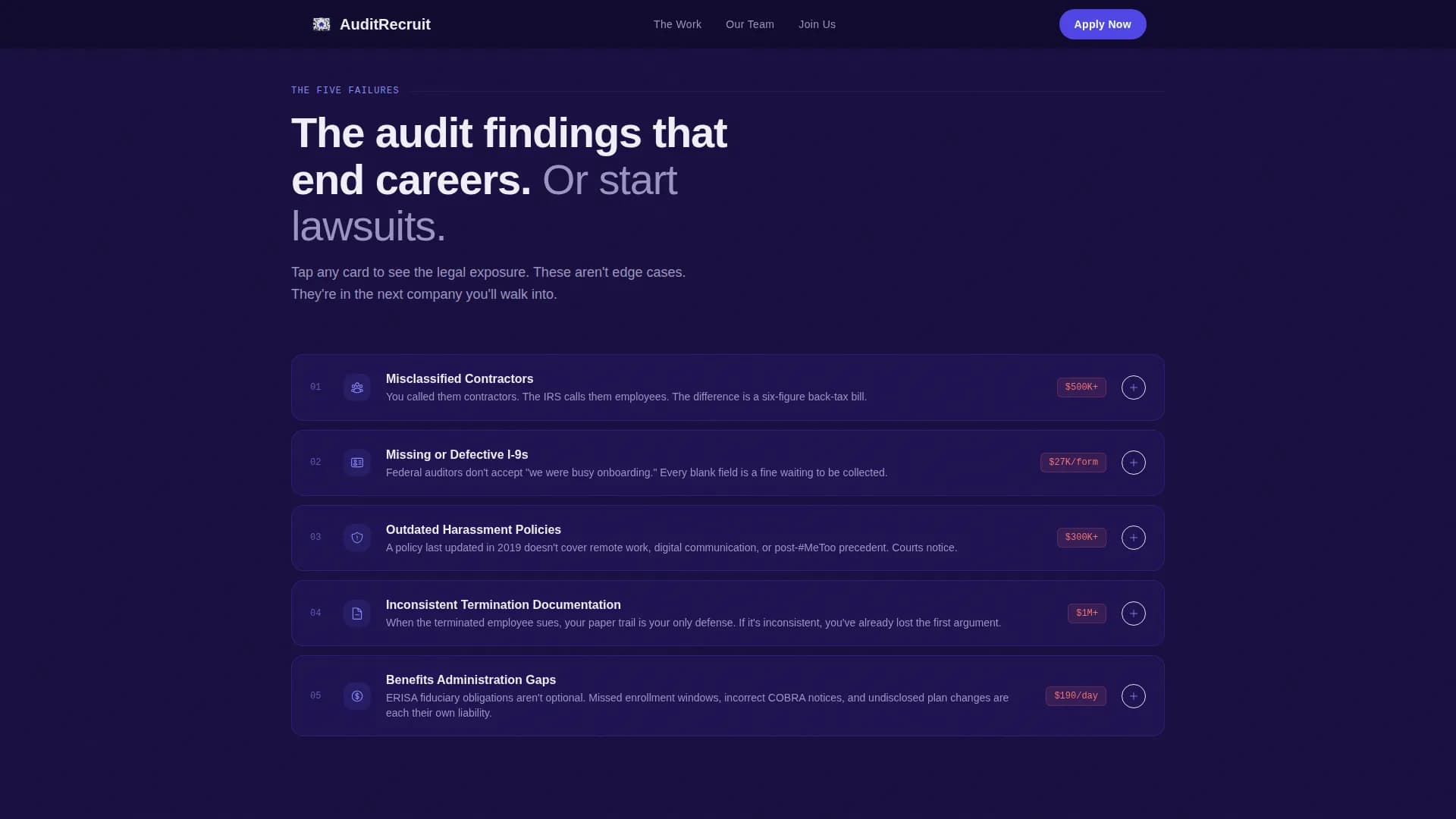 Auditrecruit - Compliancefocused HR Audit Landing Page Template