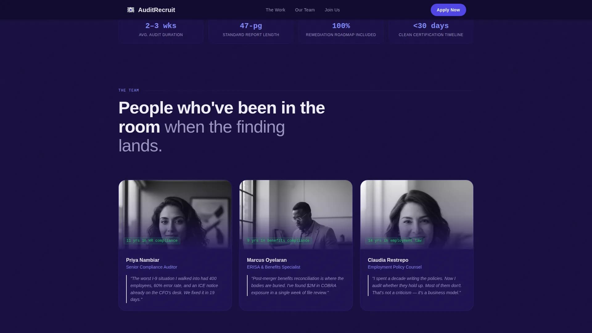 Auditrecruit - Compliancefocused HR Audit Landing Page Template