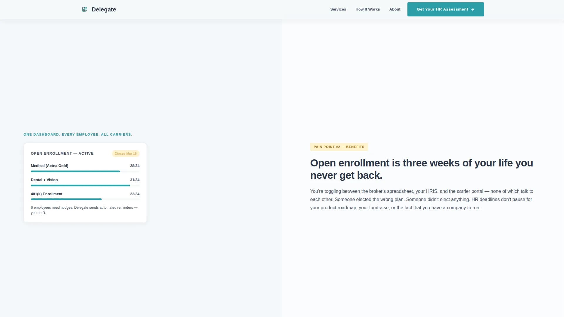 Delegate - HR Outsourcing Landing page Template