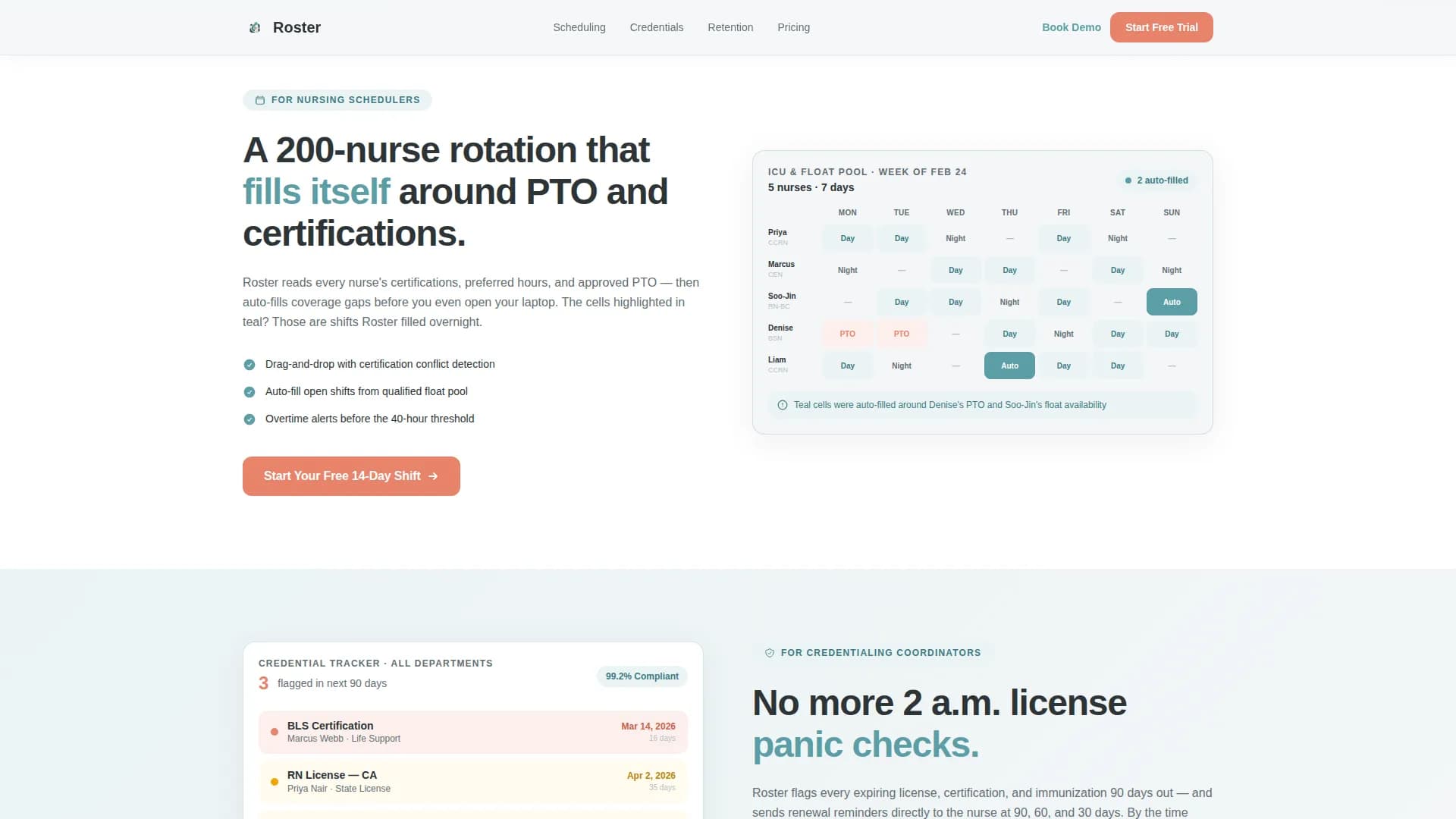 Roster - Powerful Healthcare HR Landing Page Template