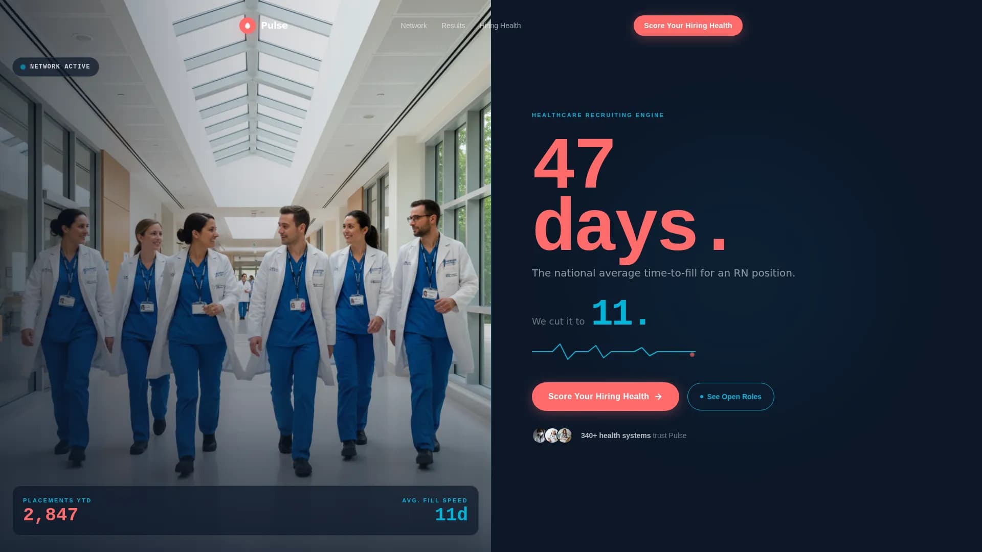 Pulse - Healthcare Recruiting Landing page Template