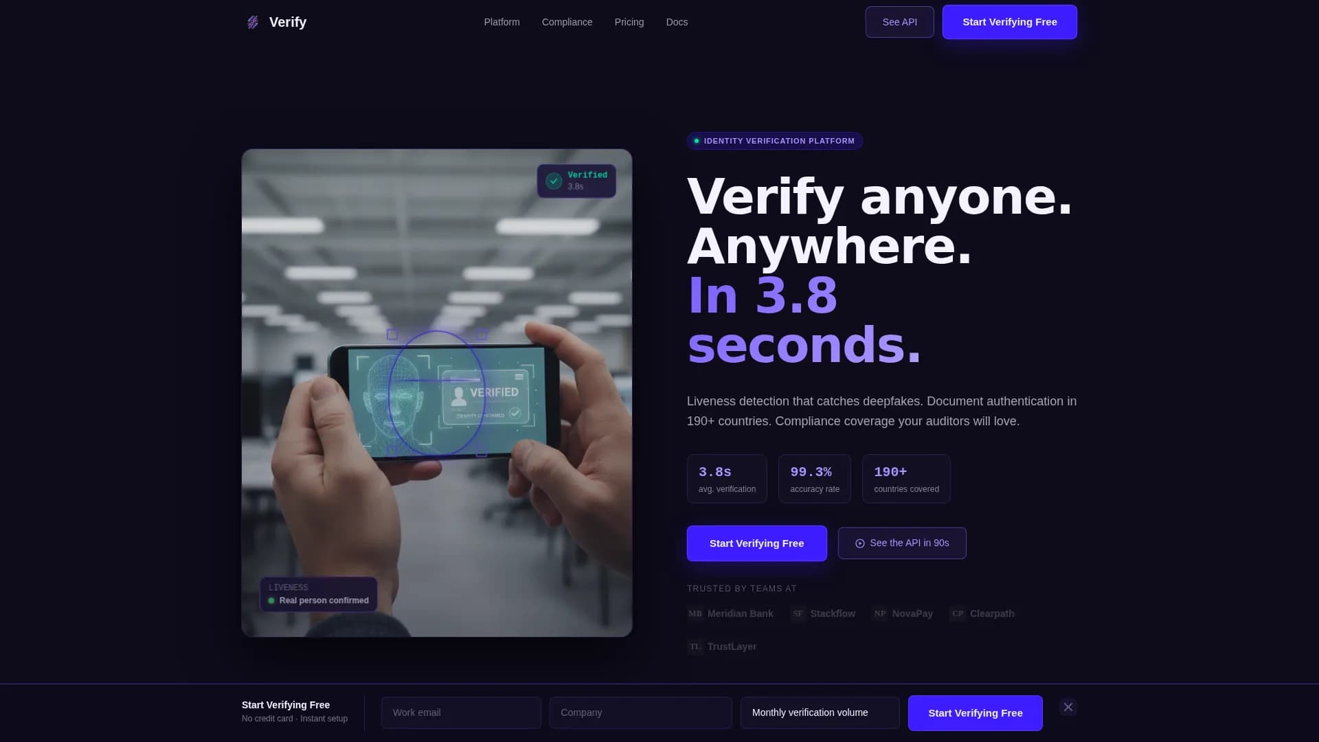 Verify - Identity Platform Landing page Template