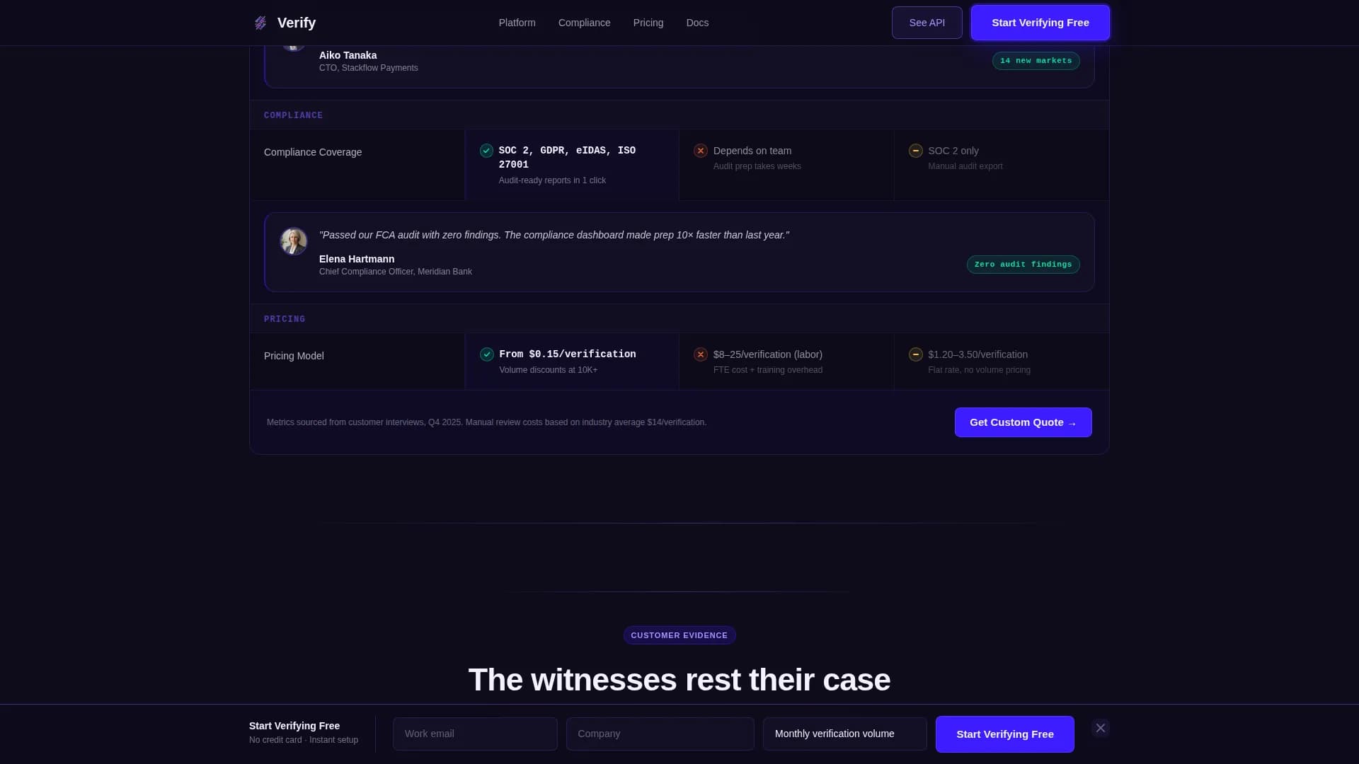 Verify - Identity Platform Landing page Template