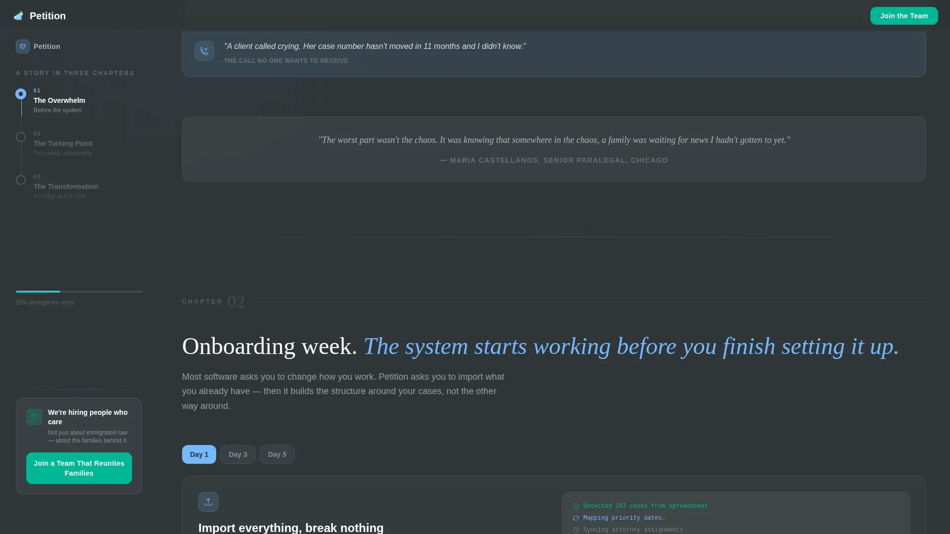 Petition - Case Management Landing page Template