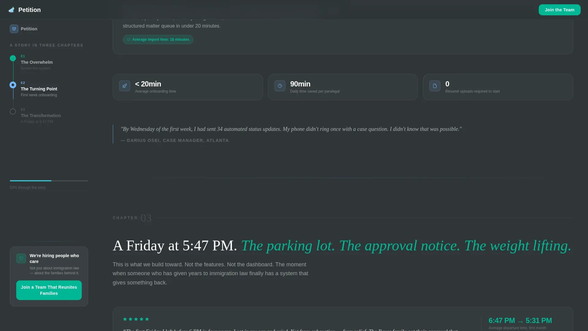 Petition - Case Management Landing page Template