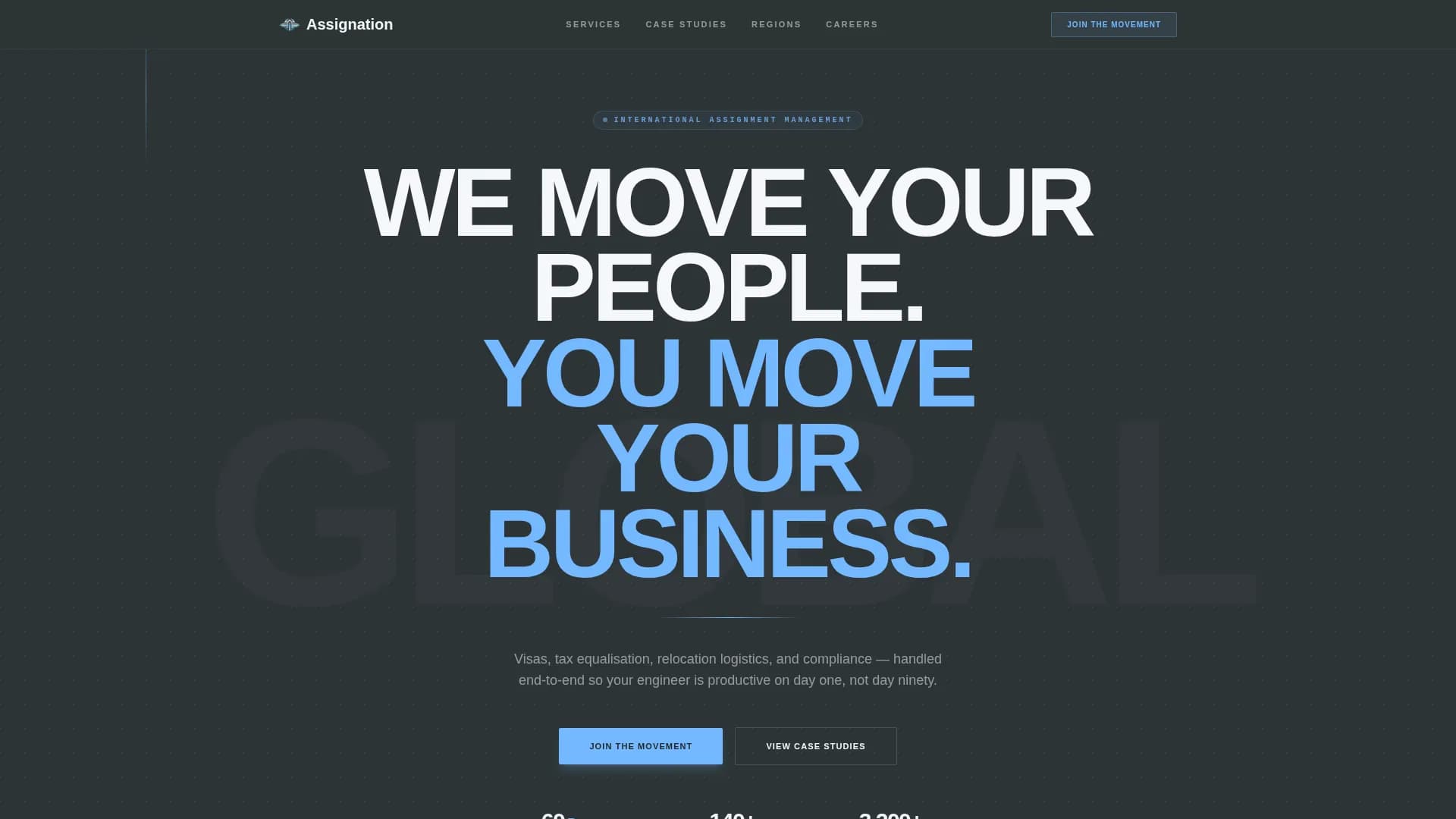 Global - Assignment Management Landing page Template