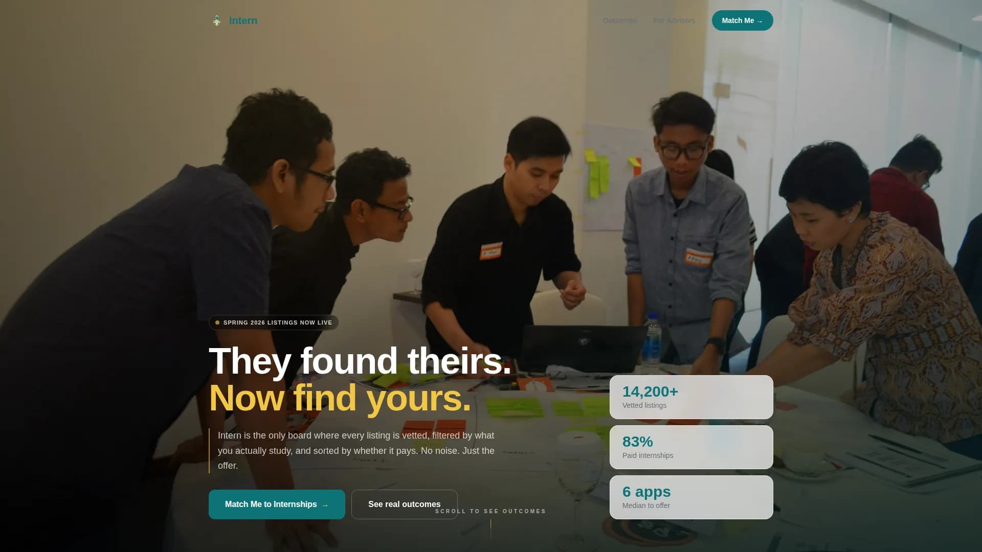 Intern - Internship Board Landing page Template