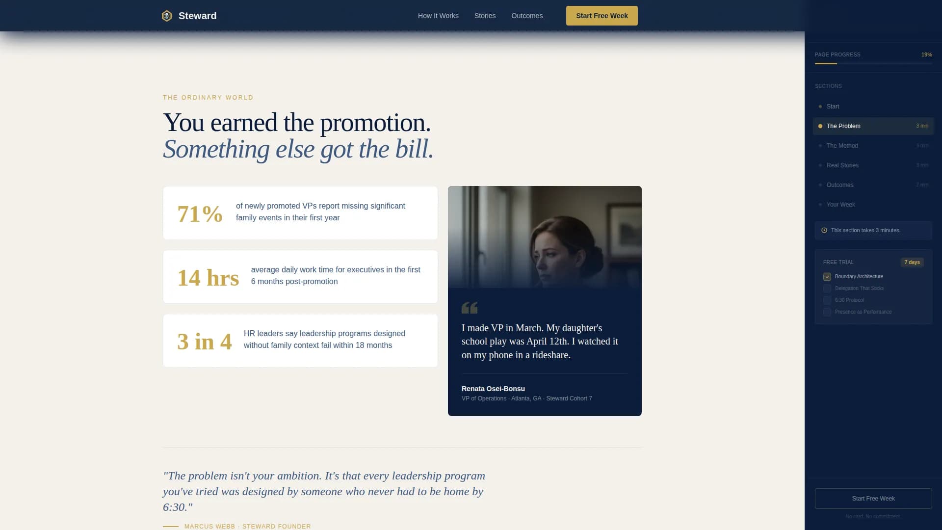 Steward - Leadership Development Landing page Template