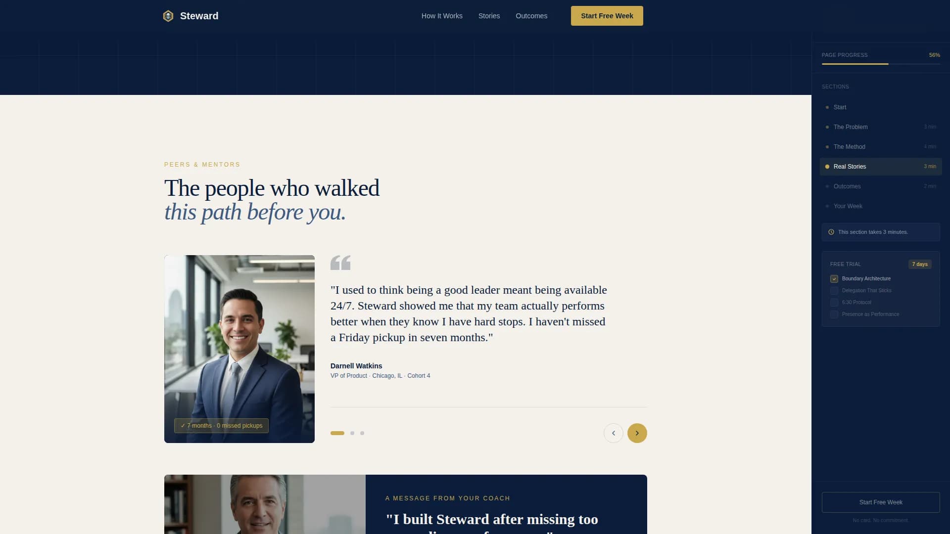 Steward - Leadership Development Landing page Template