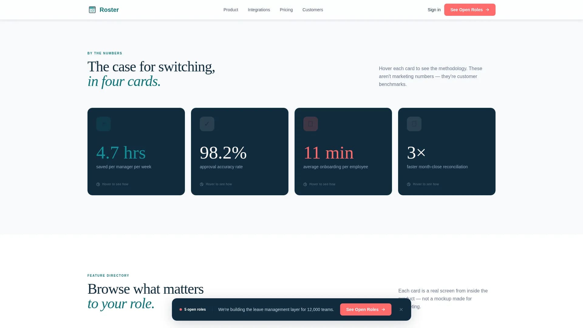 Roster - Leave Management Landing page Template