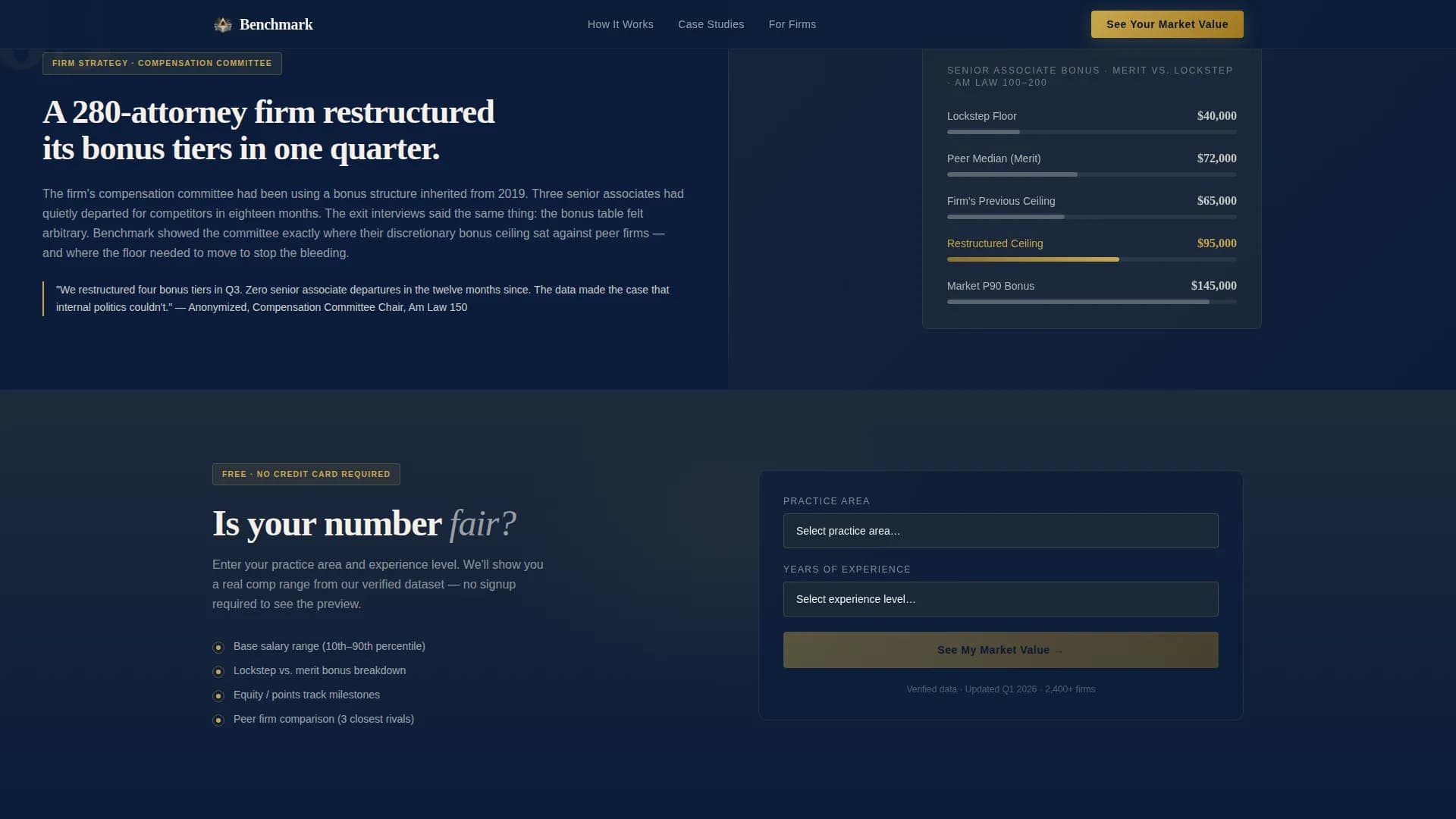 Benchmark - Legal Compensation Landing page Template
