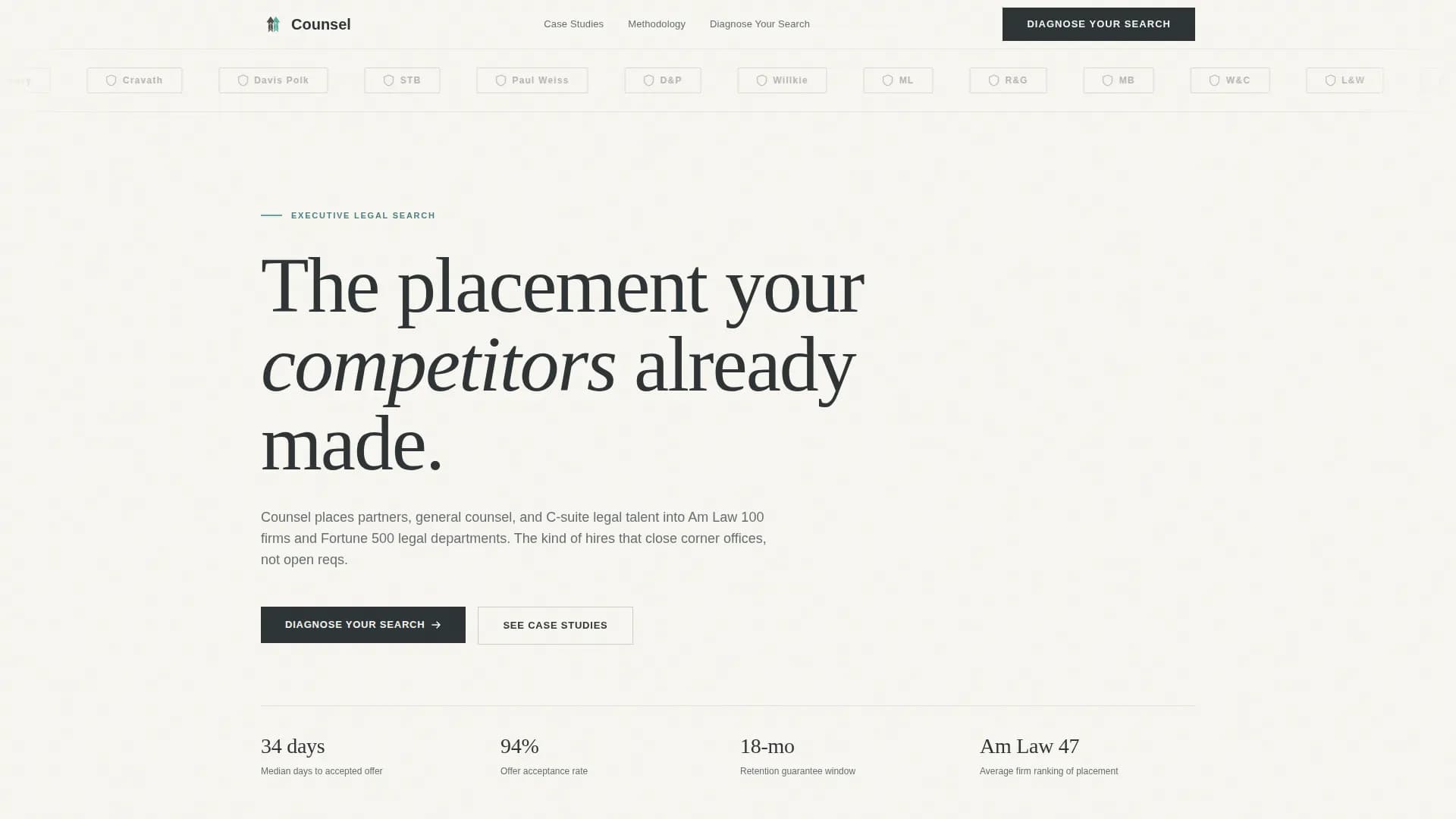 Counsel - Authoritative Executivesearch Landing Page Template