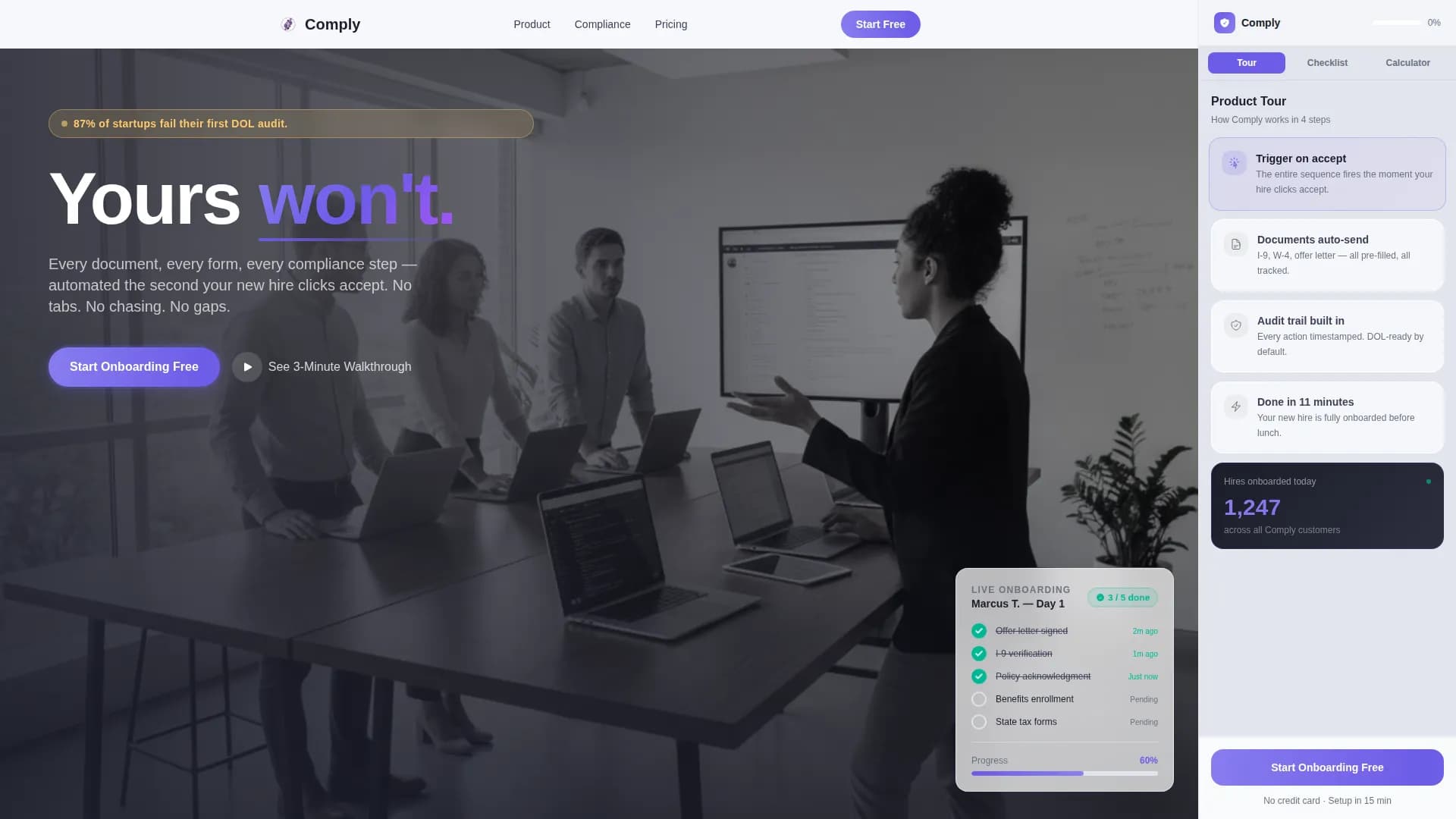Comply - Compliance Software Landing page Template