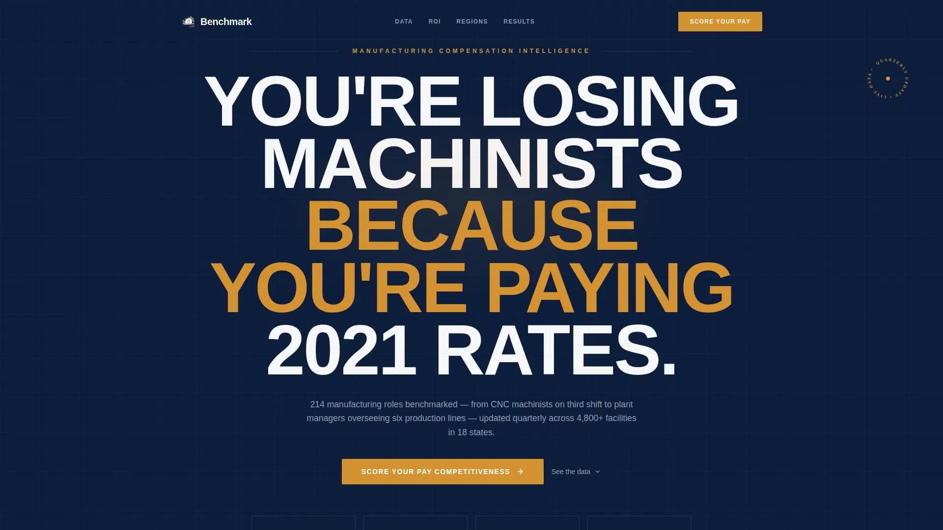 Benchmark - Manufacturing Compensation Landing page Template