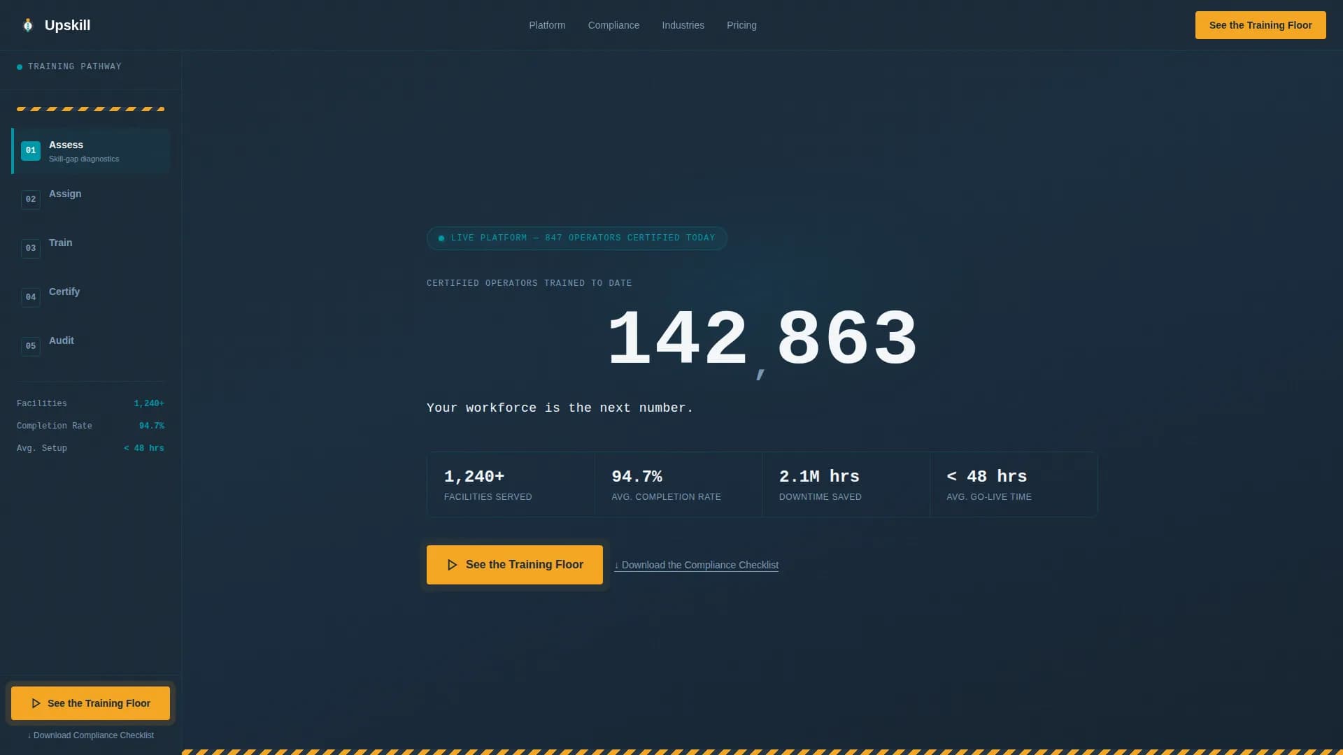 Certify - Manufacturing Training Landing page Template