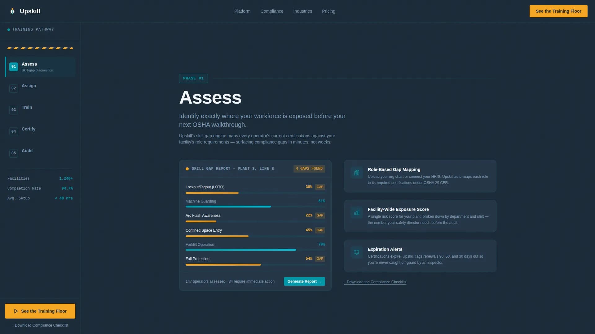 Certify - Manufacturing Training Landing page Template