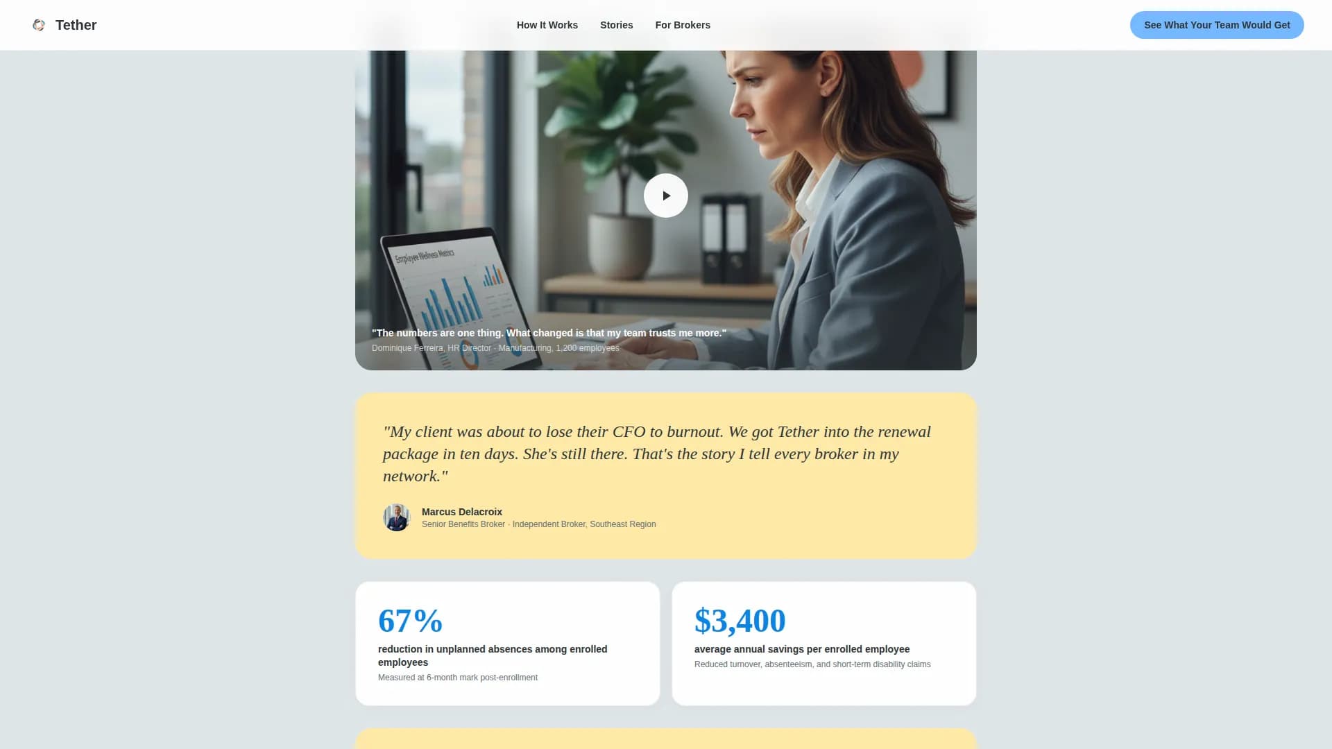 Tether - Mental Health Platform Landing page Template