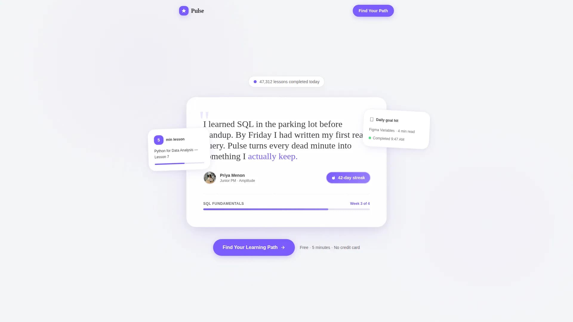 Pulse - Microlearning Platform Landing page Template