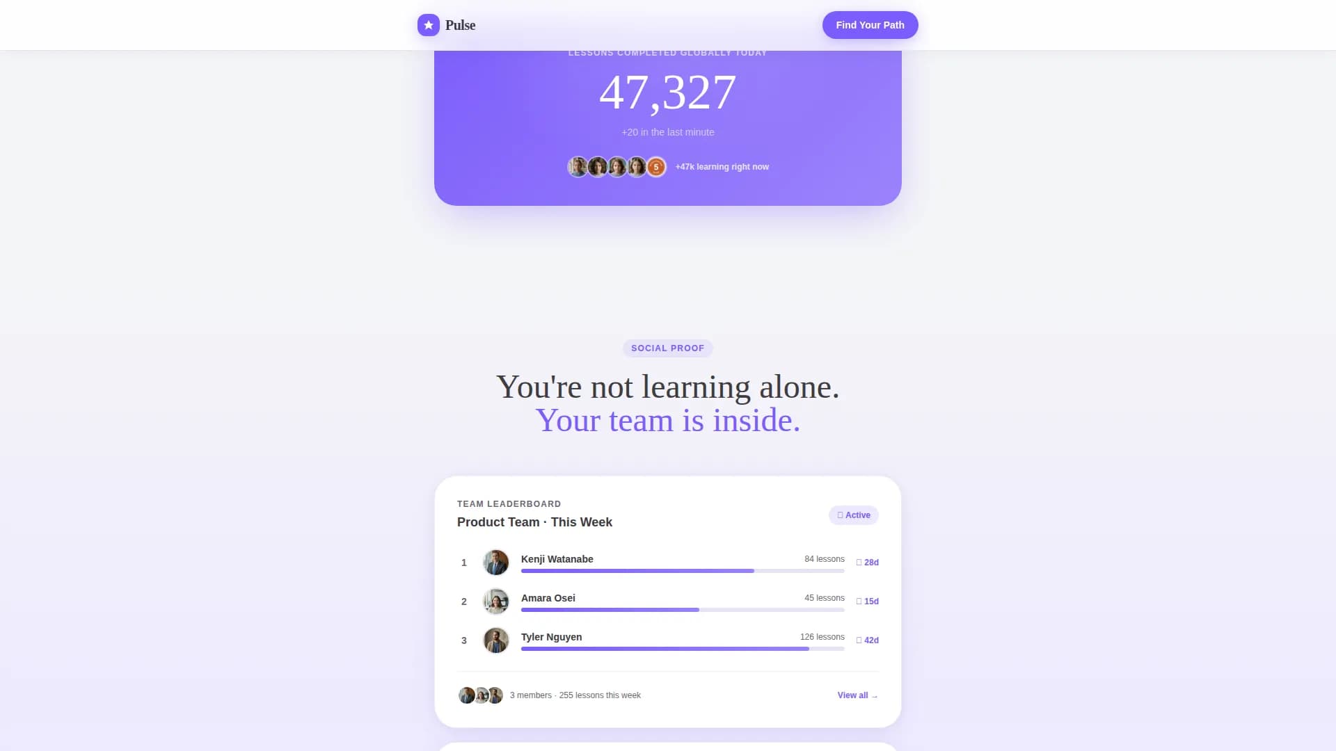 Pulse - Microlearning Platform Landing page Template