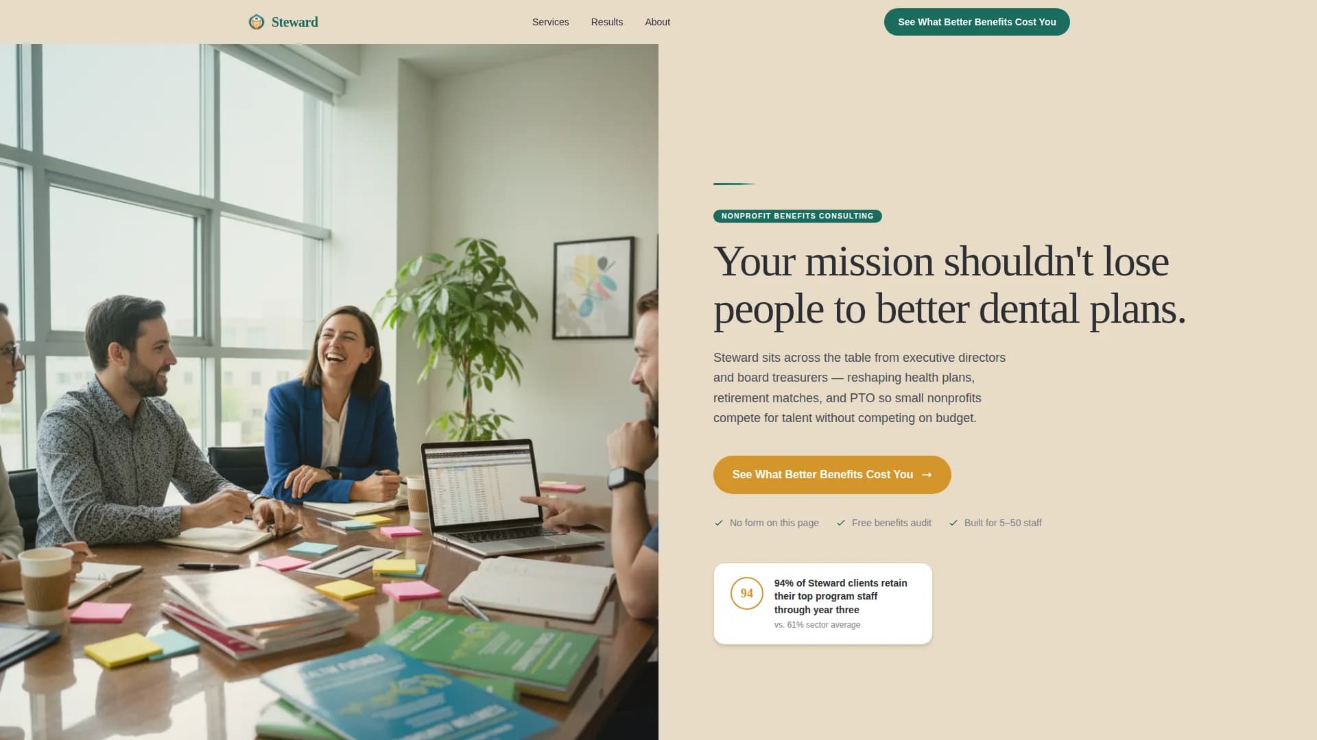 Steward - Nonprofit Consulting Landing page Template