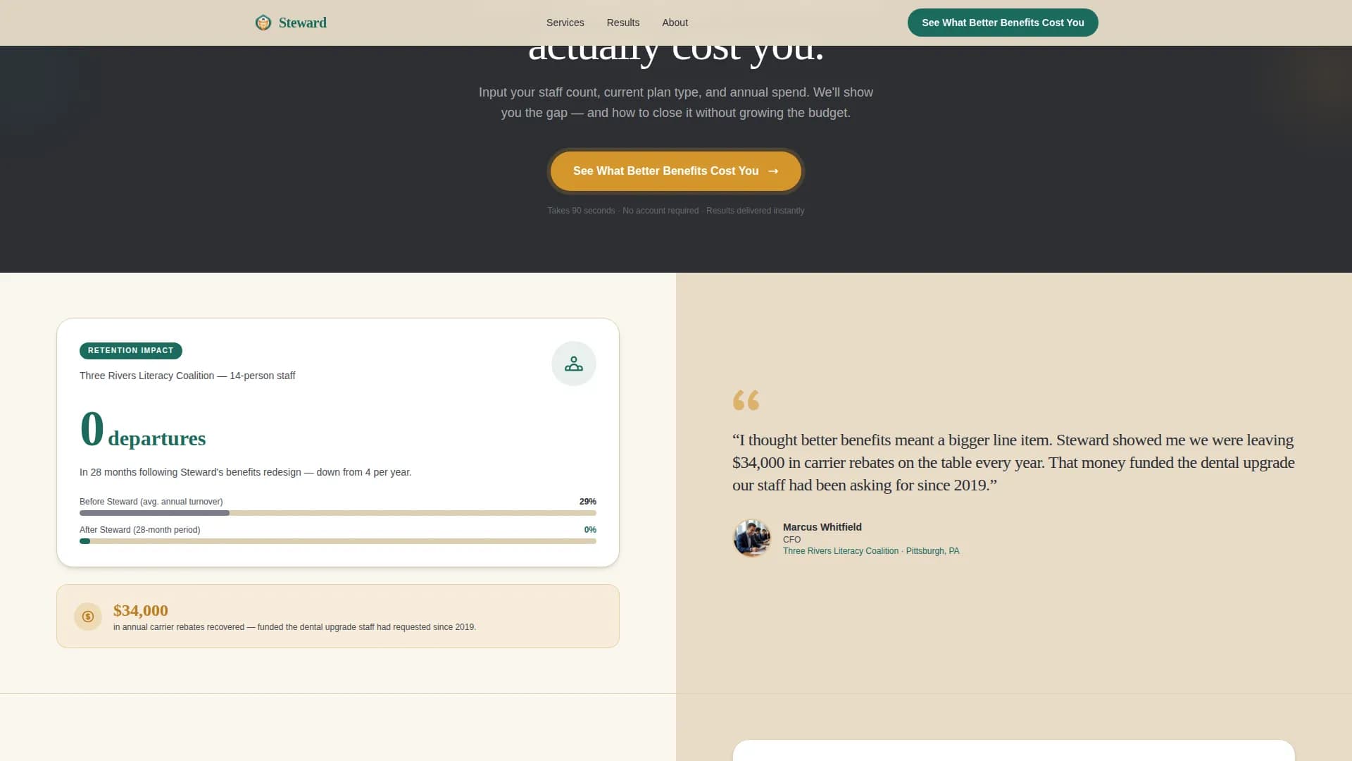 Steward - Nonprofit Consulting Landing page Template