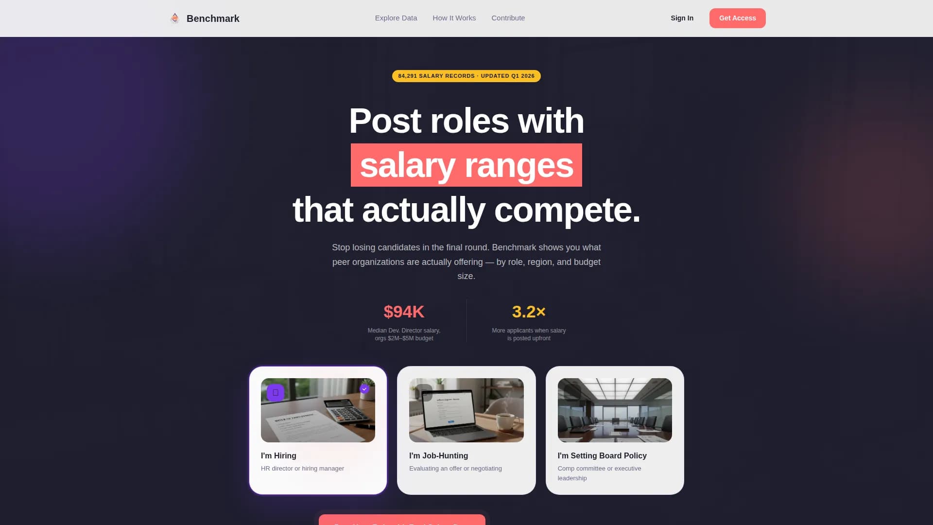 Benchmark - Nonprofit Salary Landing page Template