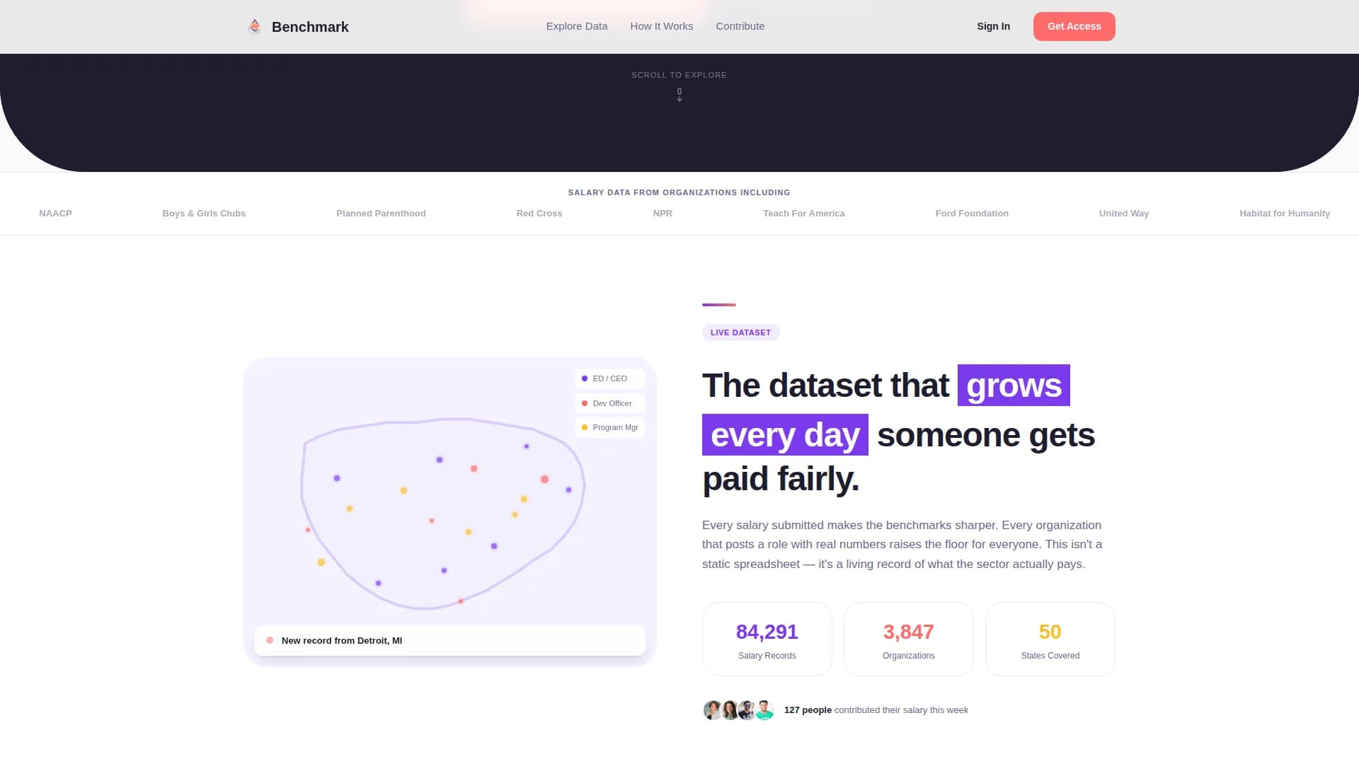 Benchmark - Nonprofit Salary Landing page Template