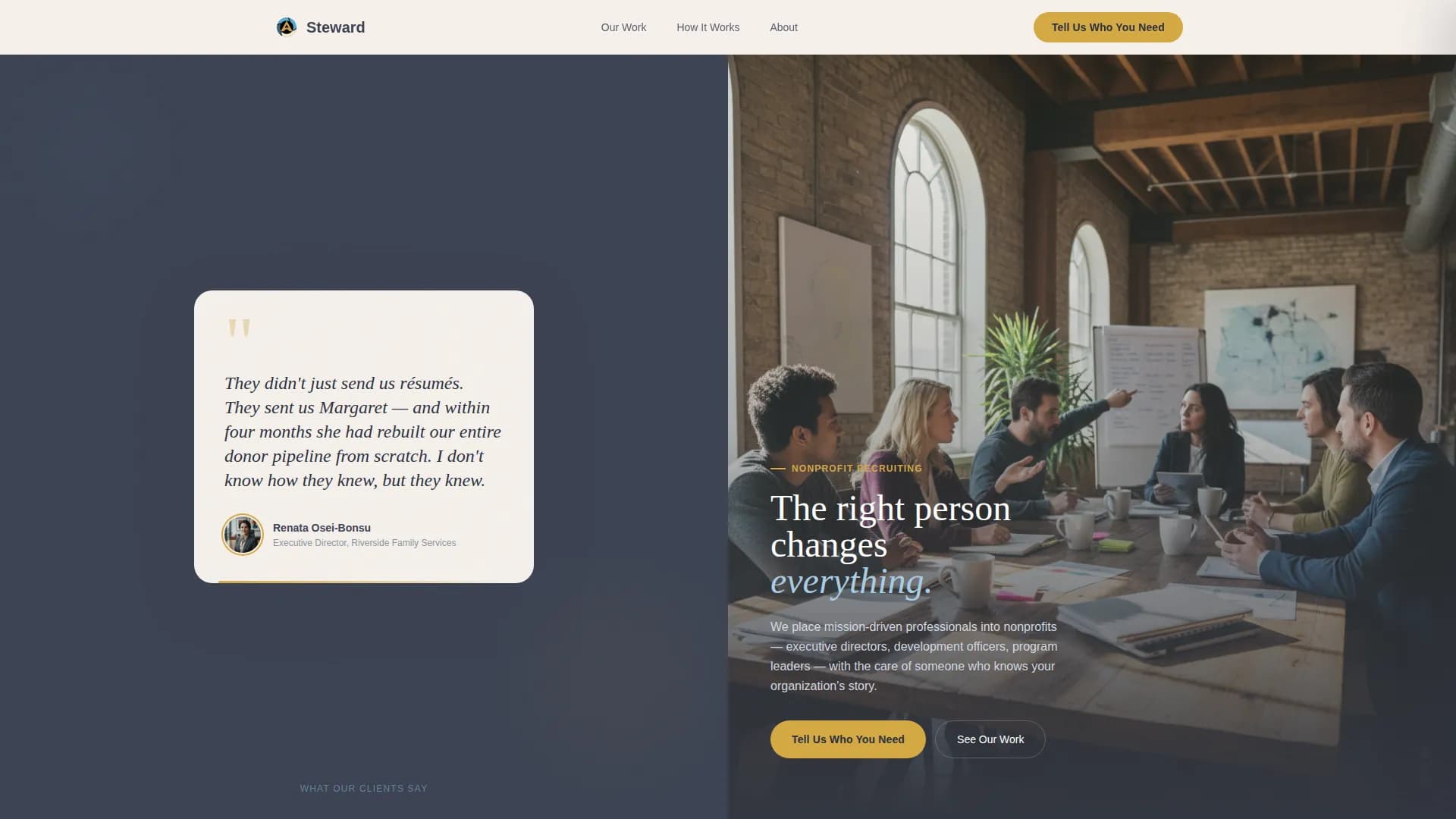 Steward - Recruiting Agency Landing page Template