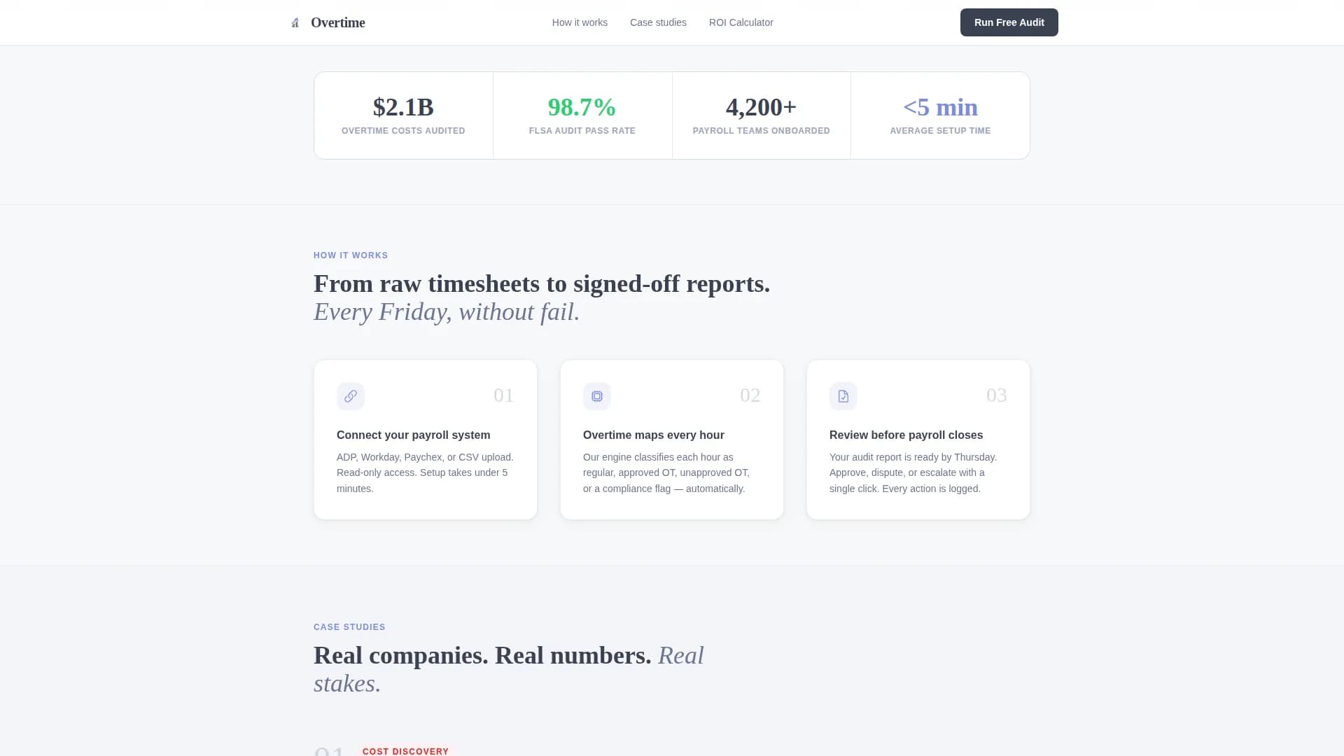 Report - Overtime Management Landing page Template