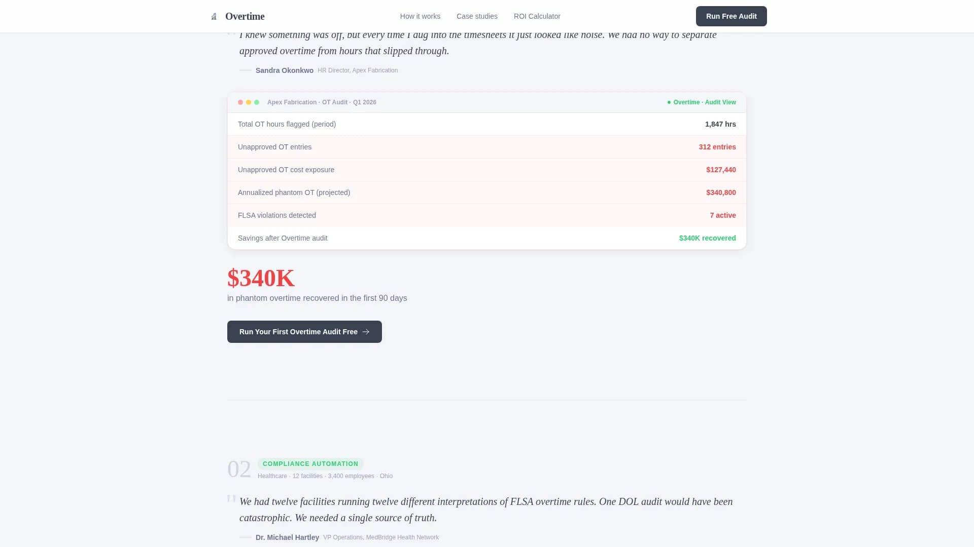 Report - Overtime Management Landing page Template