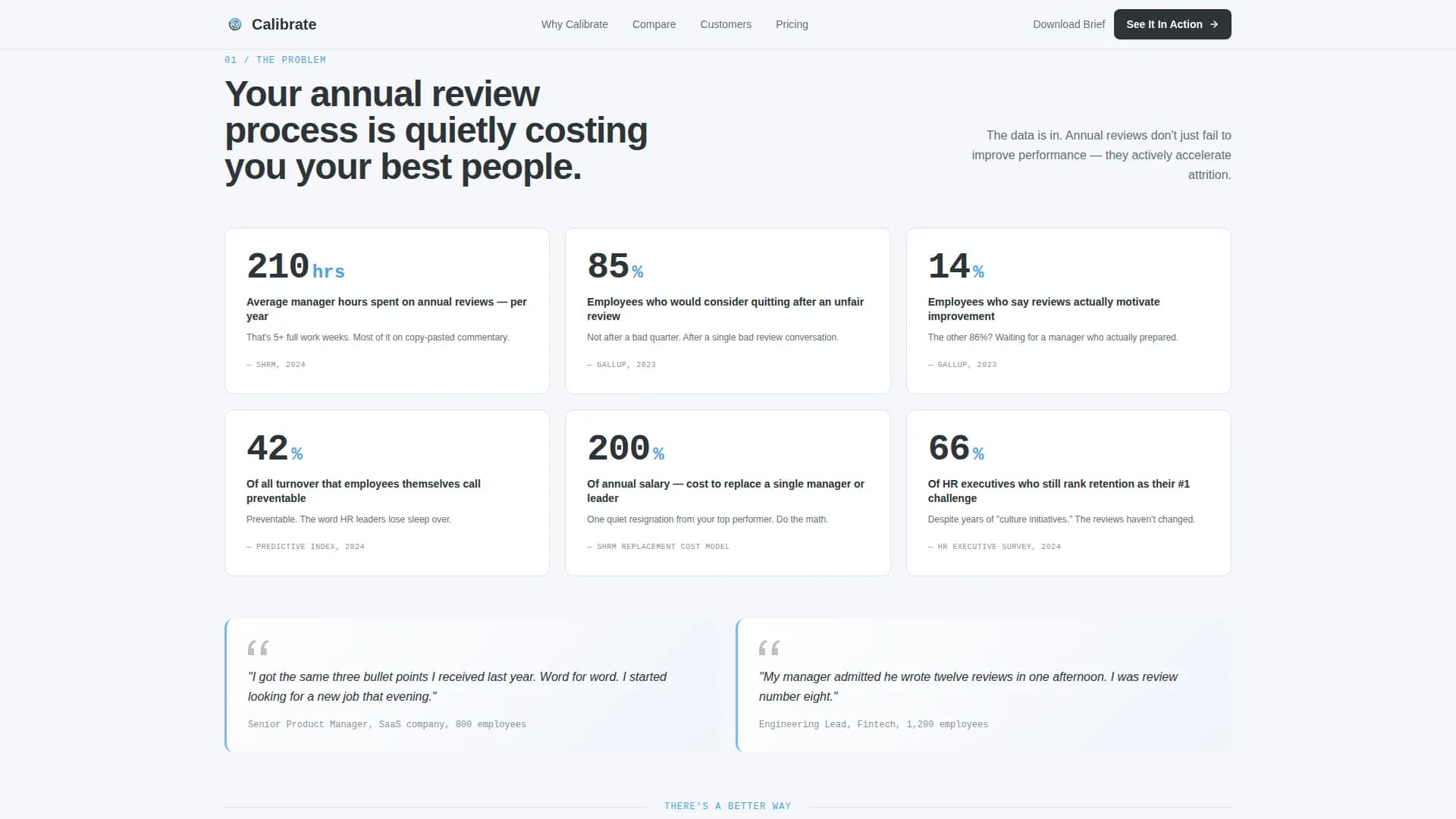 Calibrate - Performance Management Landing page Template