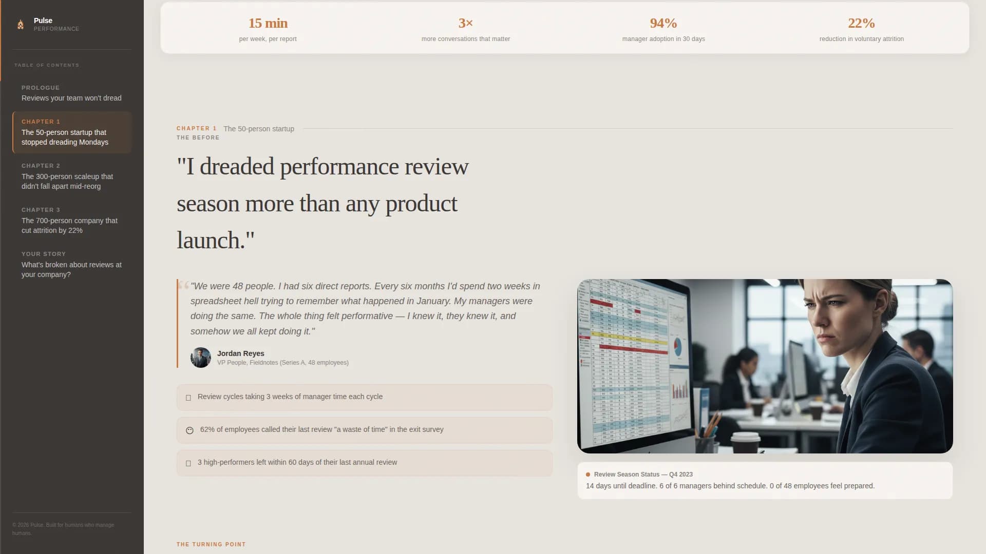 Pulse - Performance Review Landing page Template