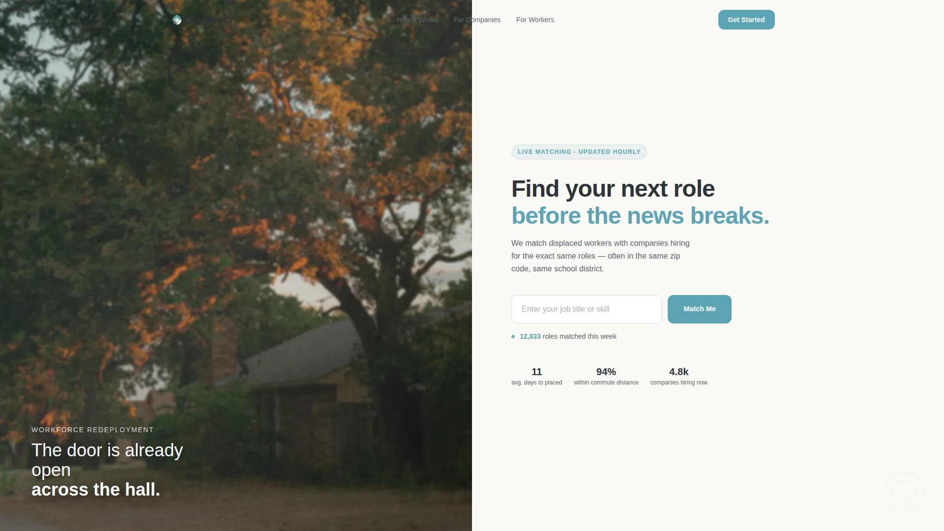 Redeploy - Workforce Platform Landing page Template