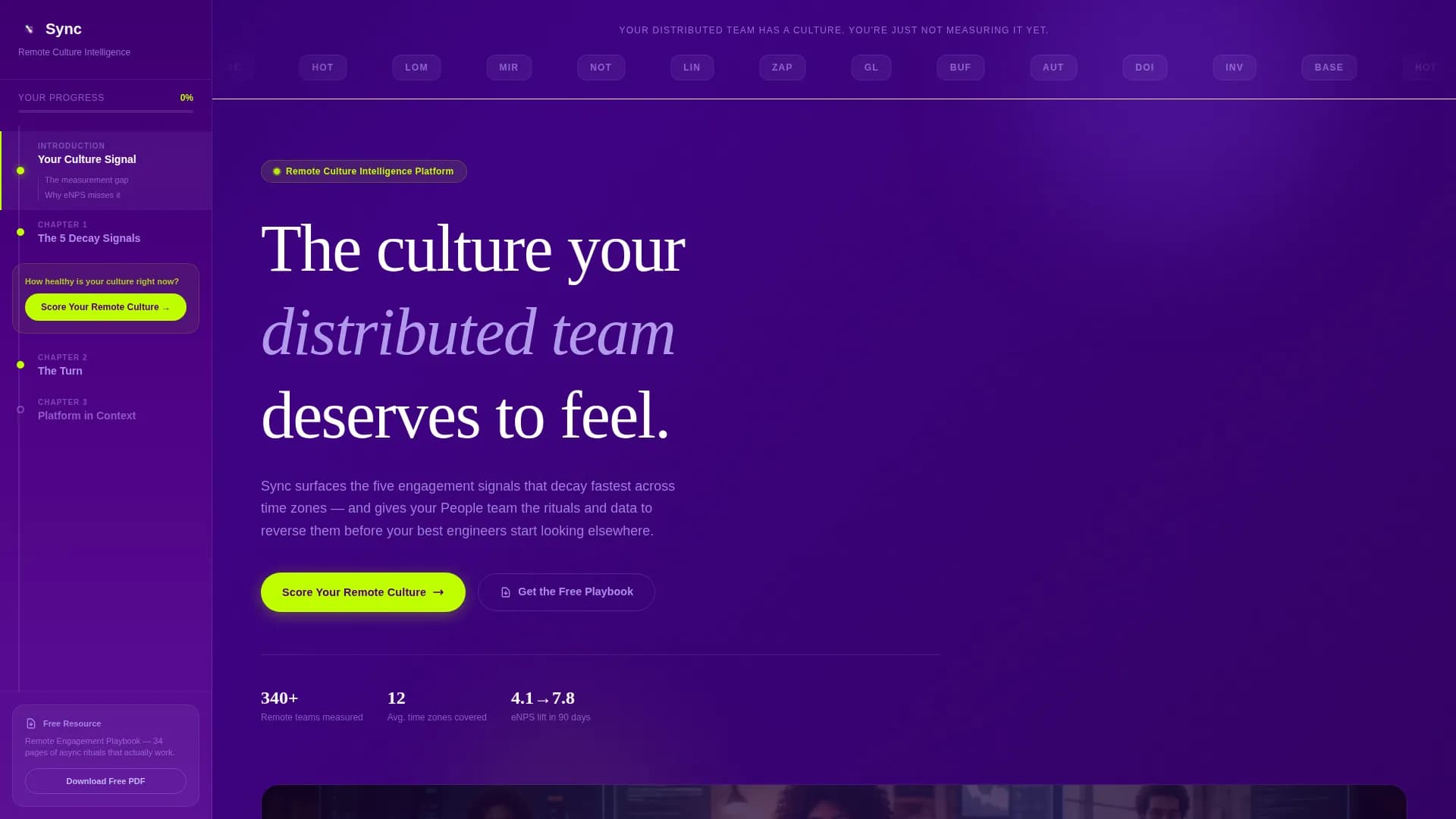 Sync - Employee Engagement Landing page Template
