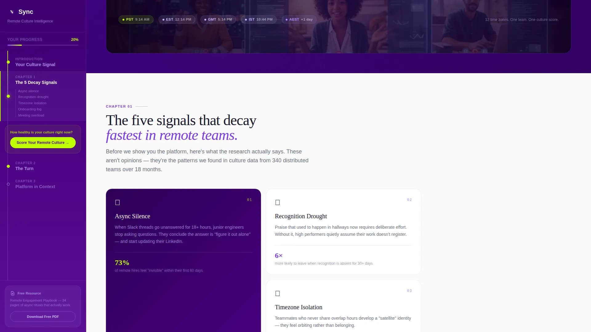 Sync - Employee Engagement Landing page Template