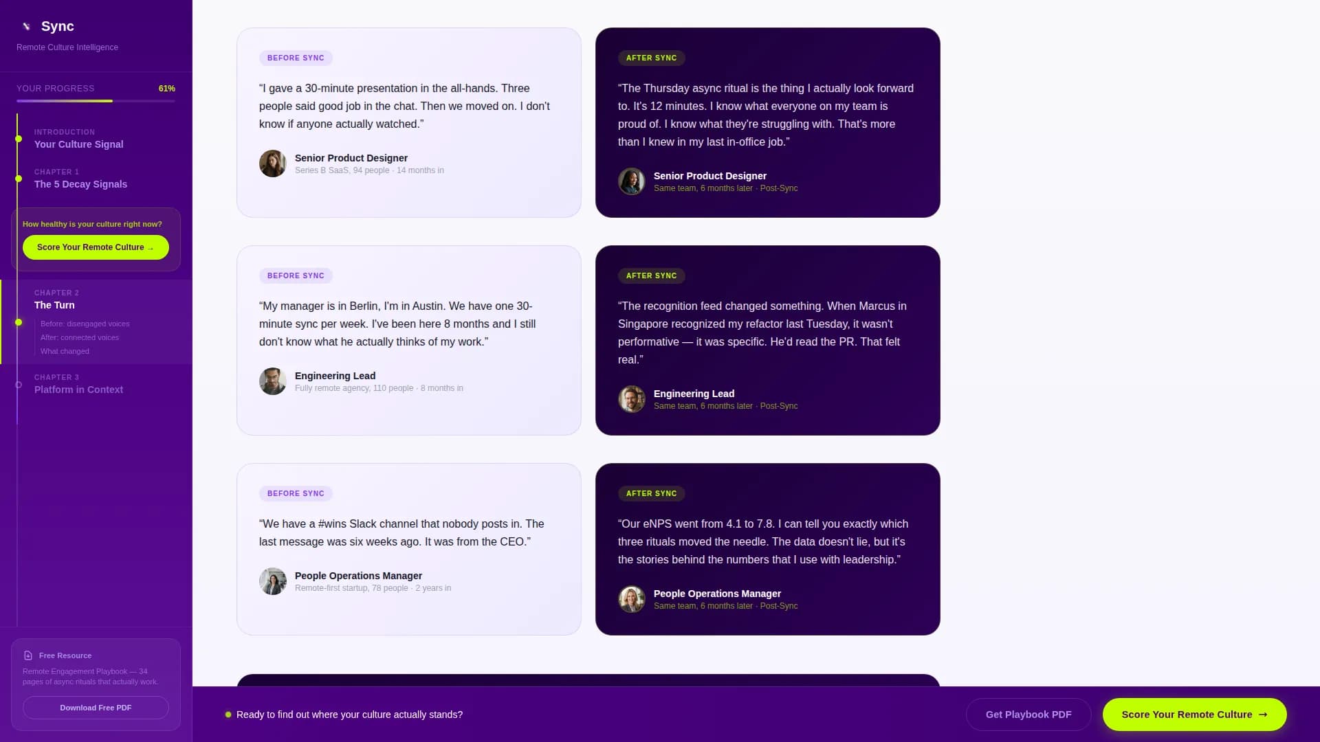 Sync - Employee Engagement Landing page Template