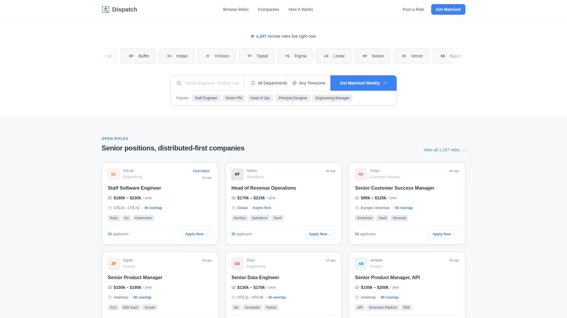 Dispatch - Job Board Landing page Template