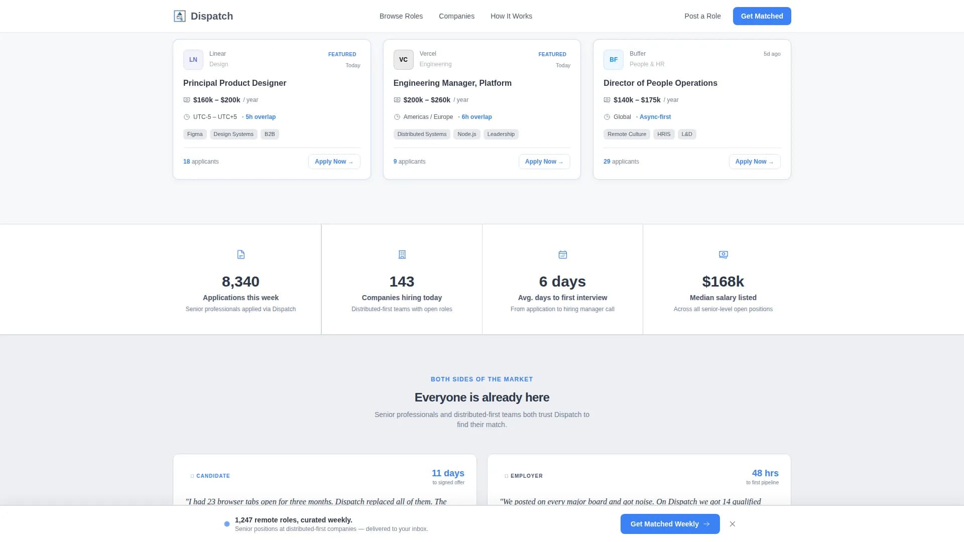 Dispatch - Job Board Landing page Template