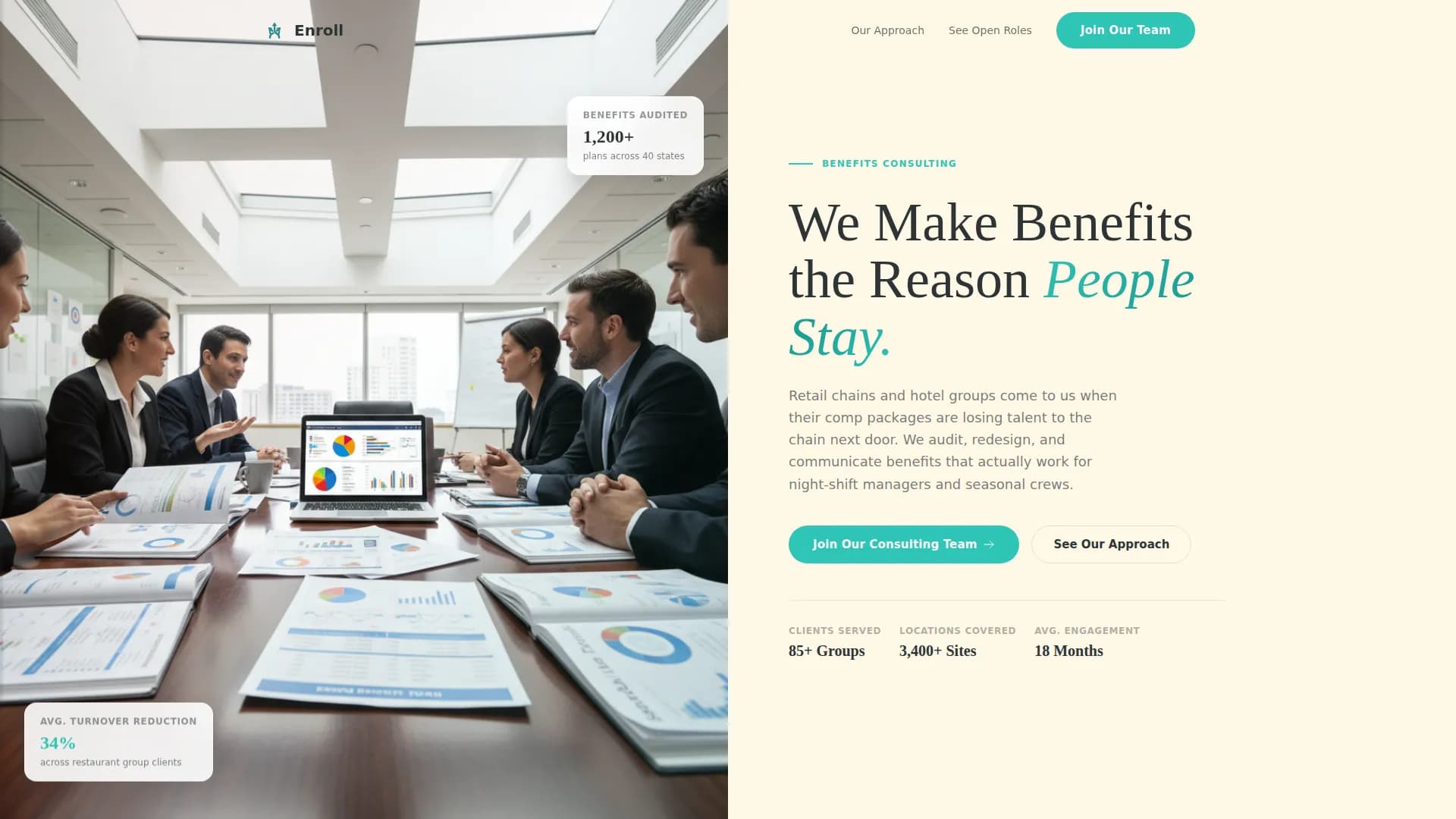 Enroll - Recruitment Consulting Landing page Template