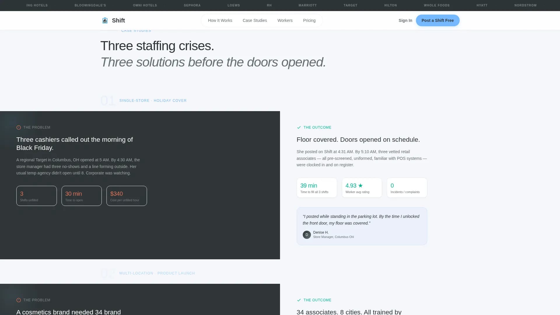 Shift - Reliable Staffing Landing Page Template