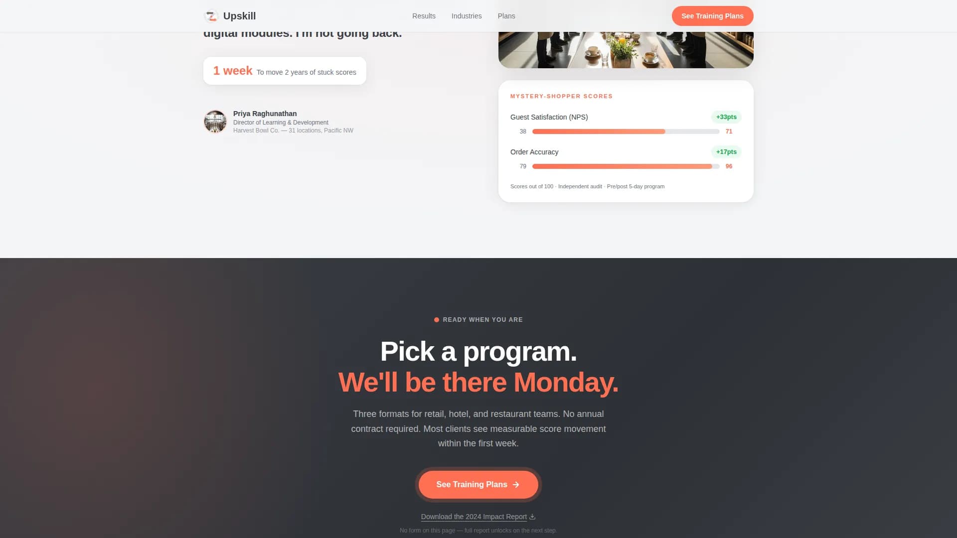 Score - Training Services Landing page Template