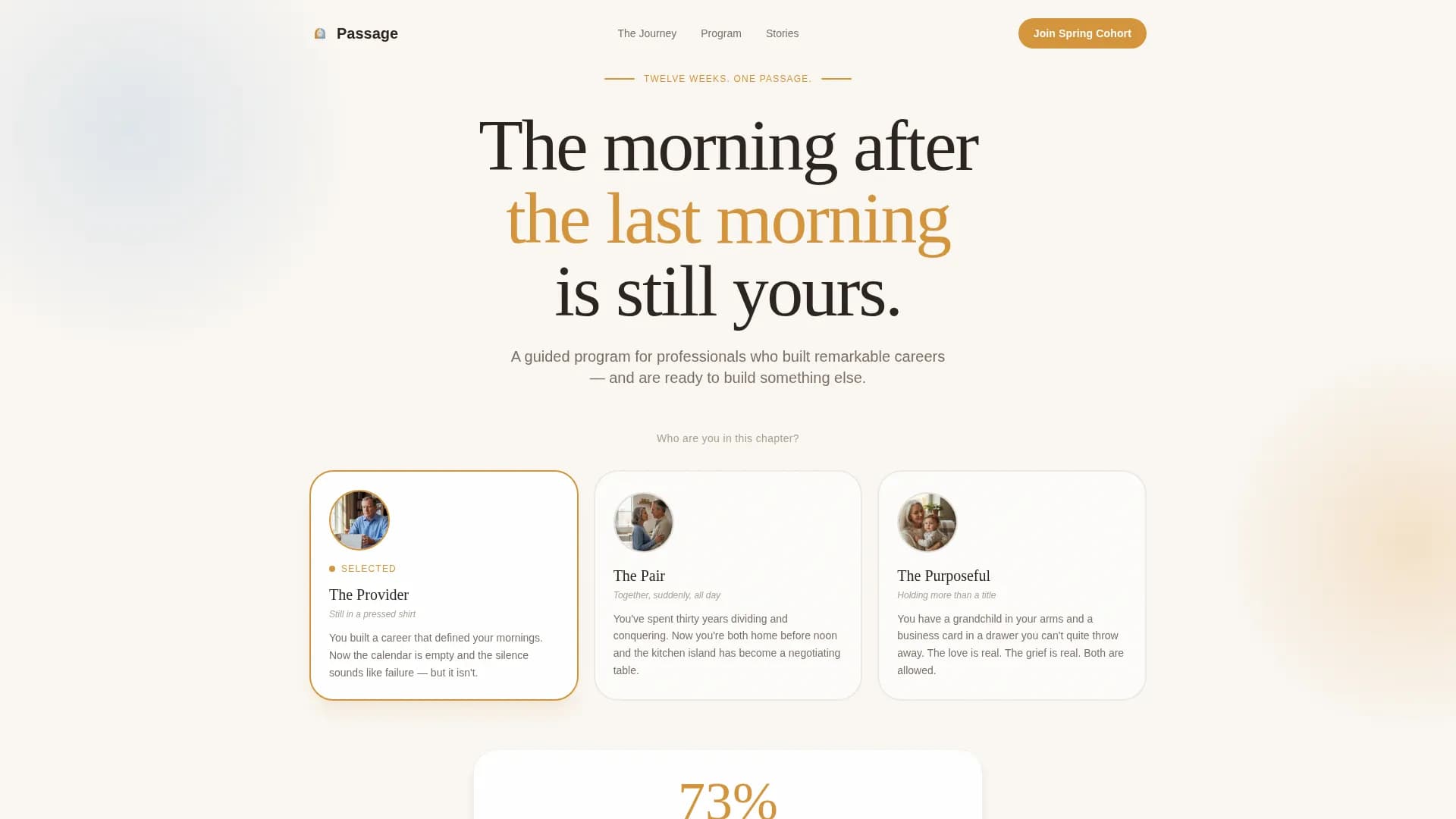 Passage - Heartfelt Retirement Landing Page Template