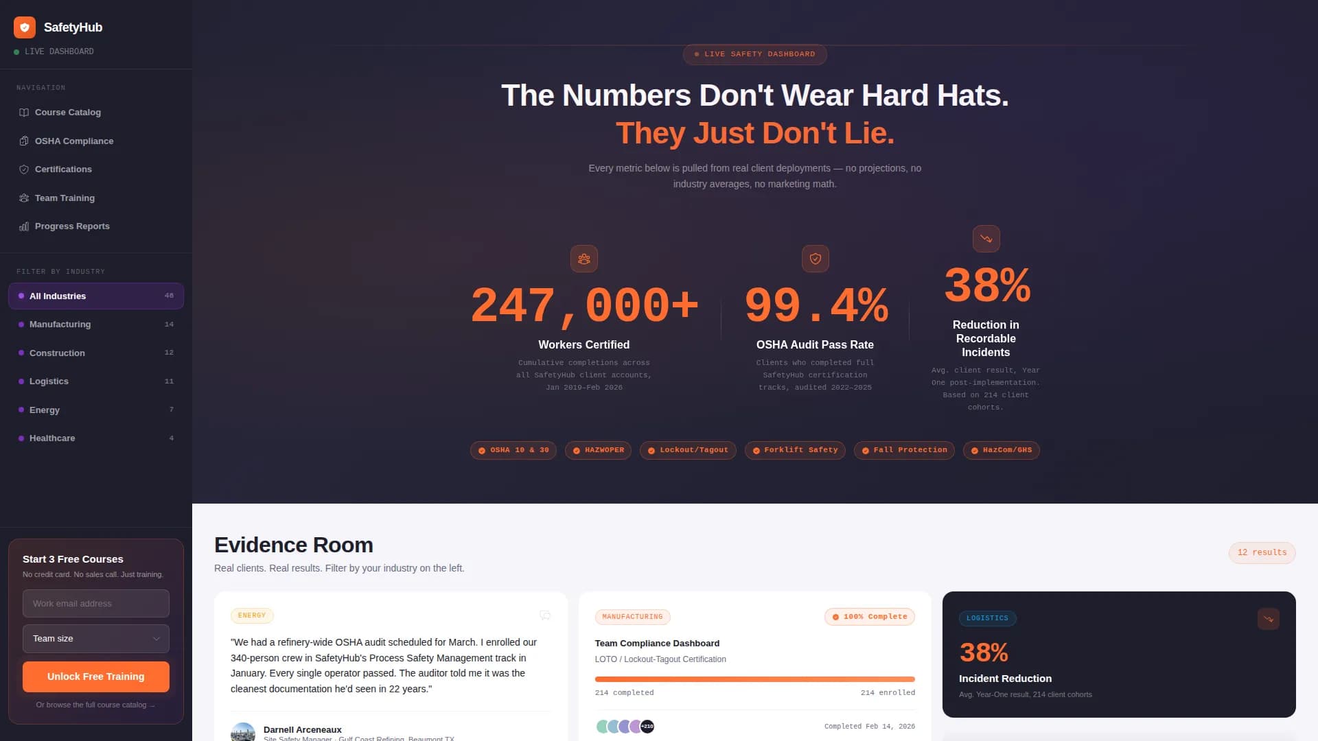 Safety - Premium Training Landing Page Template