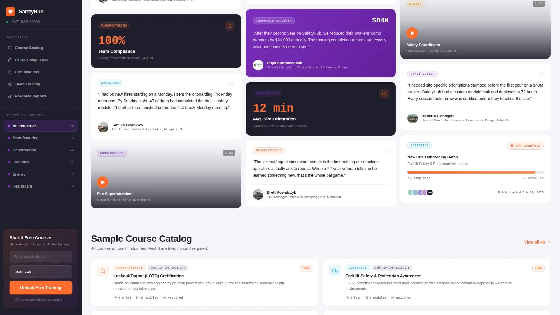 Safety - Premium Training Landing Page Template