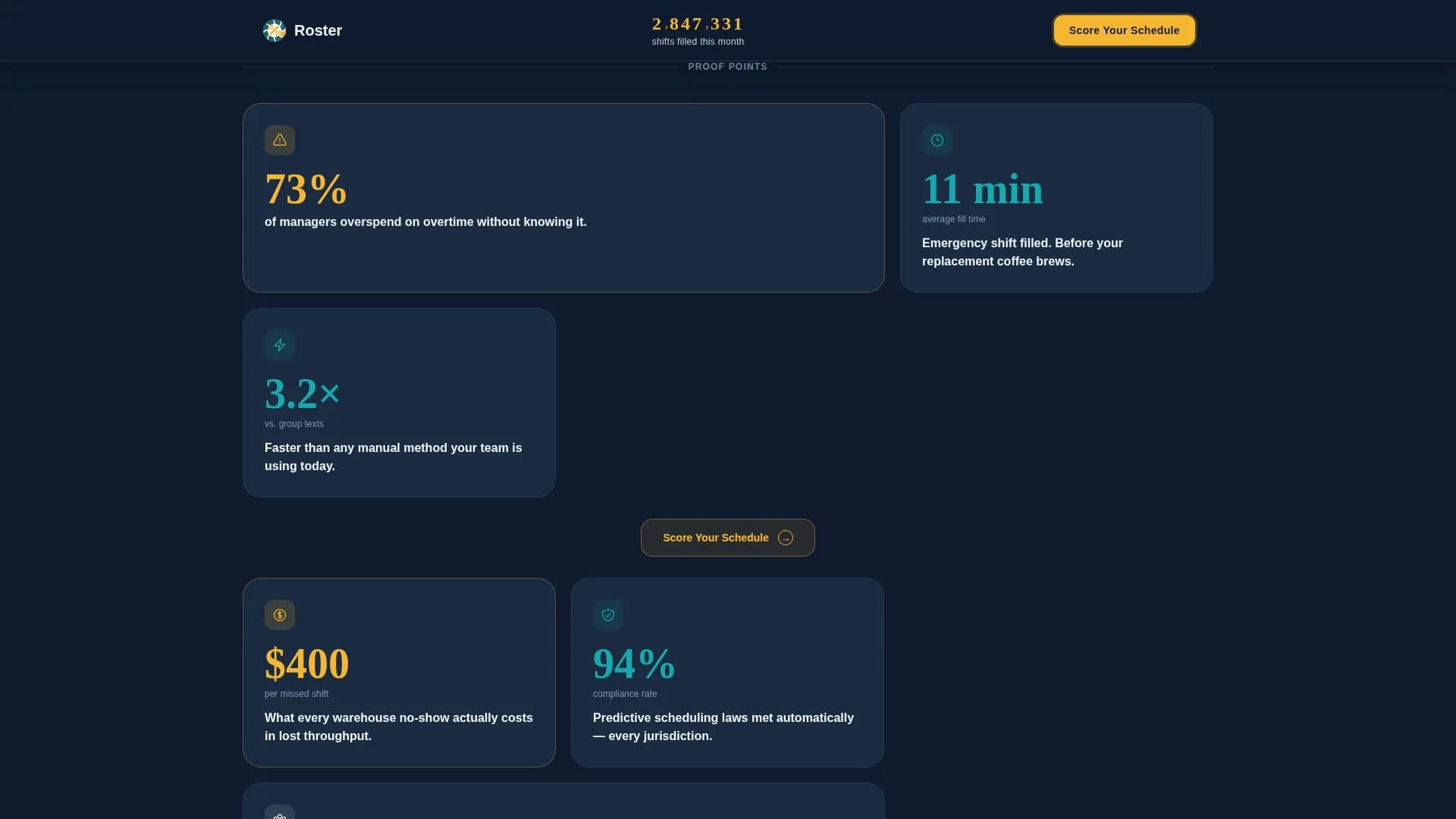 Roster - Powerful Shiftscheduling Landing Page Template